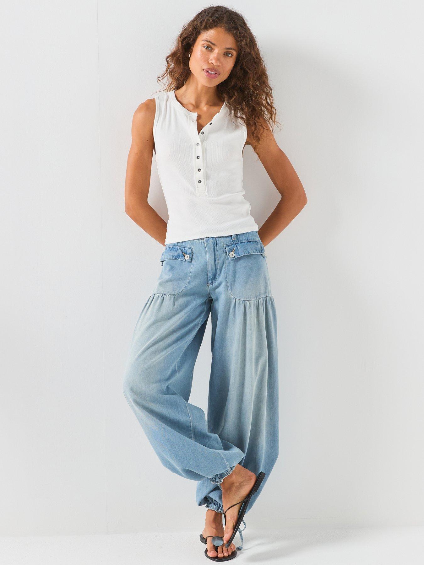 Image 3 of 6 of FREE PEOPLE Lotus Balloon Jeans - Blue