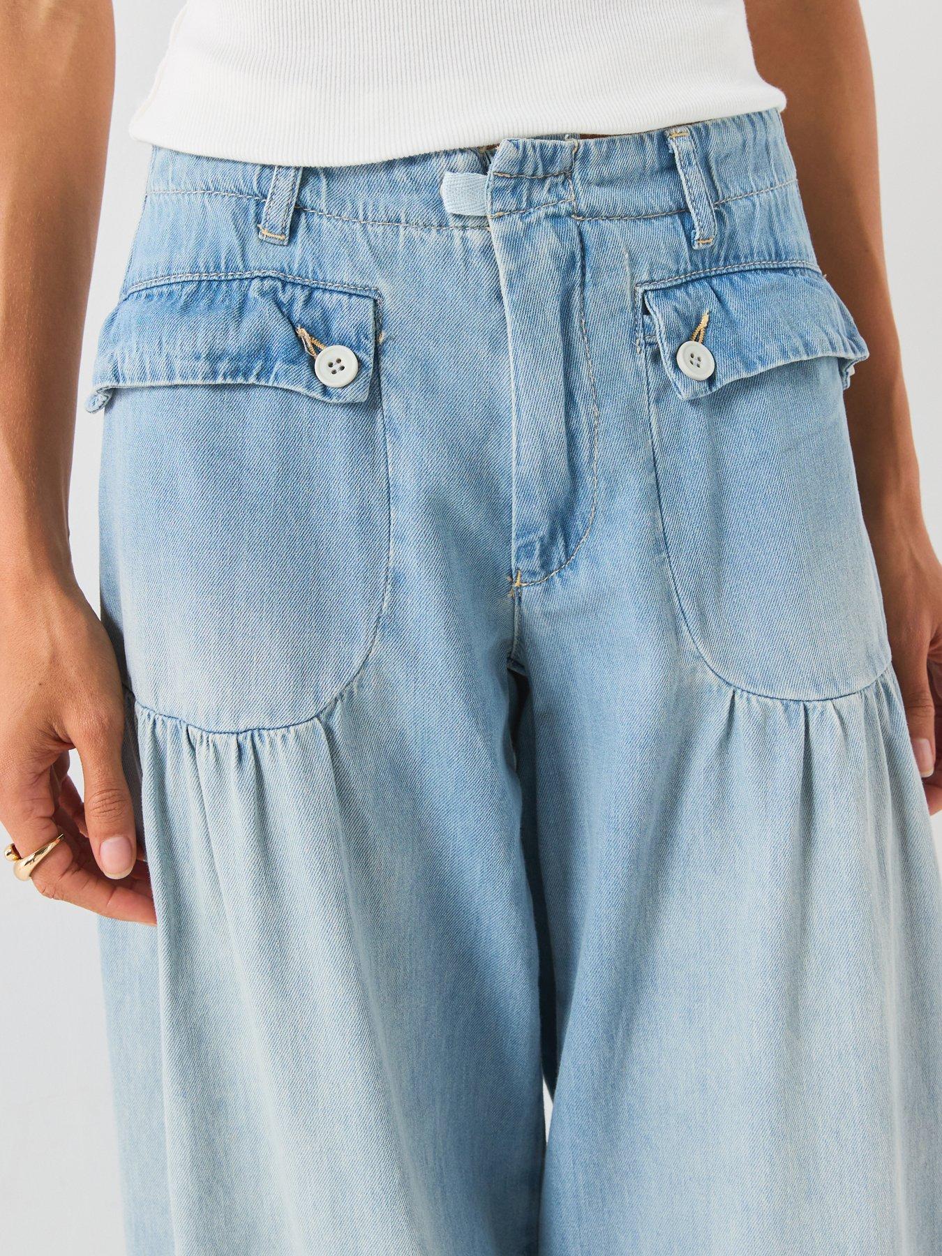 Image 4 of 6 of FREE PEOPLE Lotus Balloon Jeans - Blue