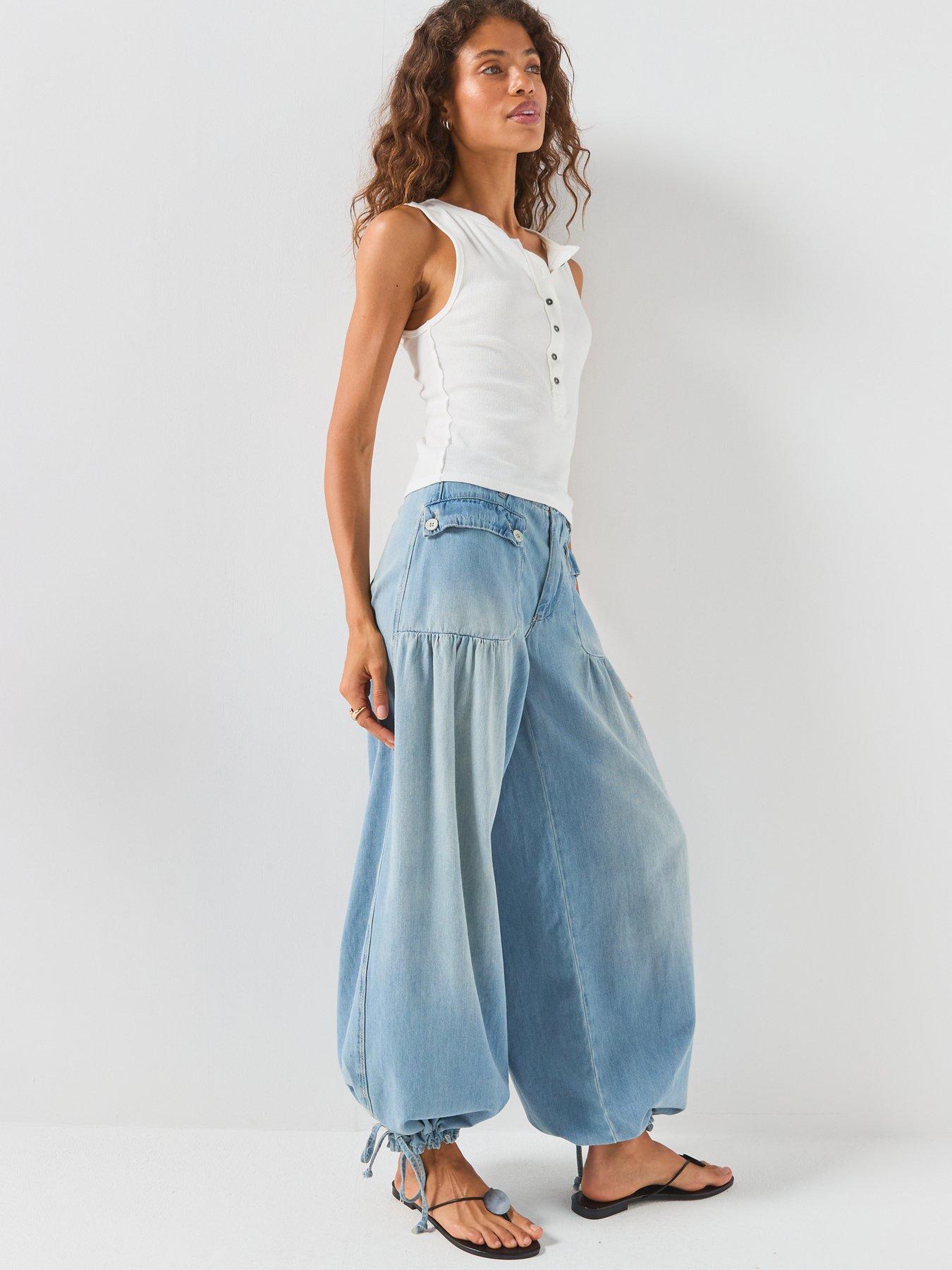 Image 6 of 6 of FREE PEOPLE Lotus Balloon Jeans - Blue