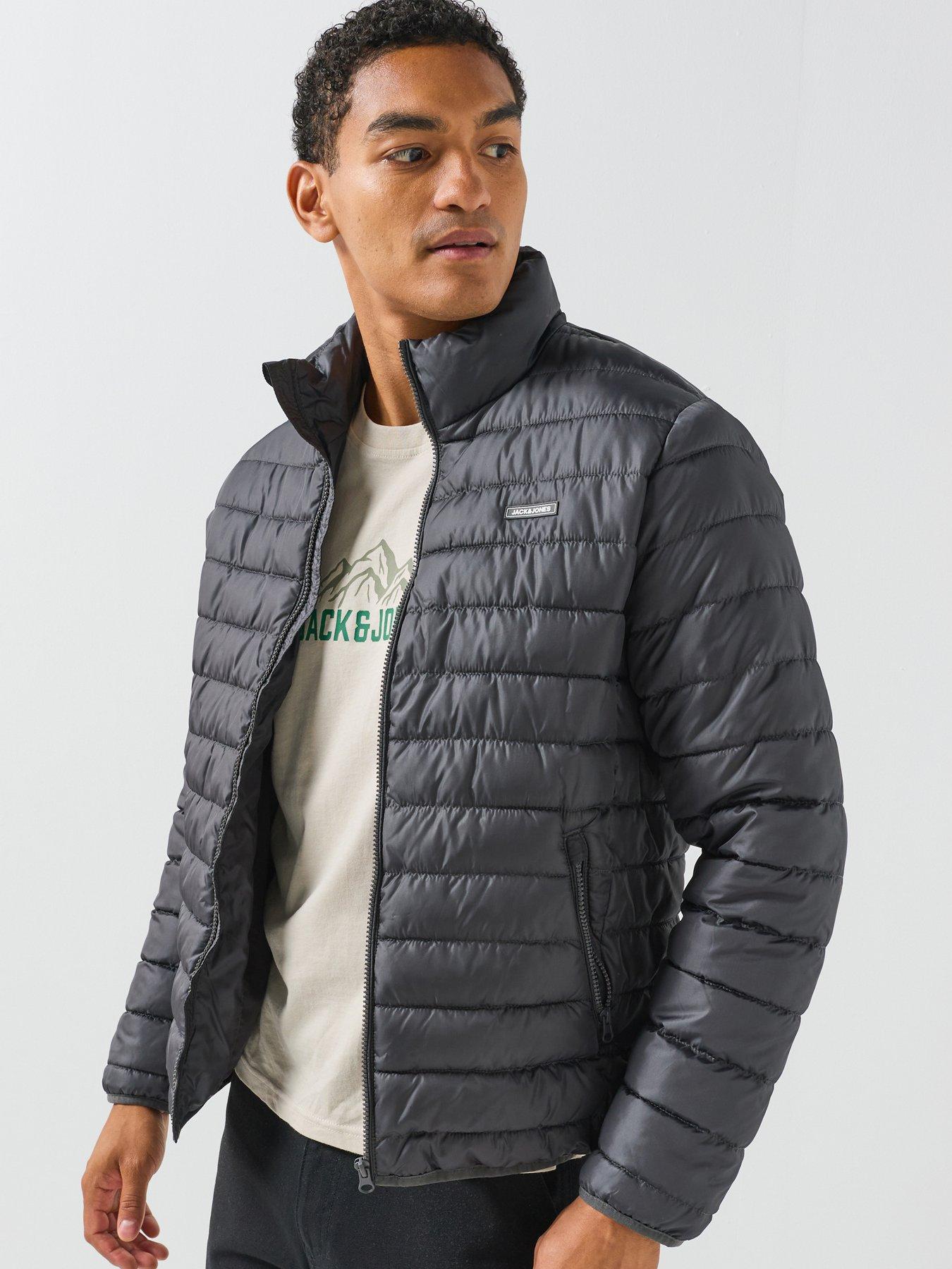 Image 1 of 6 of Jack & Jones Elvis Light Puffer With Collar - Grey