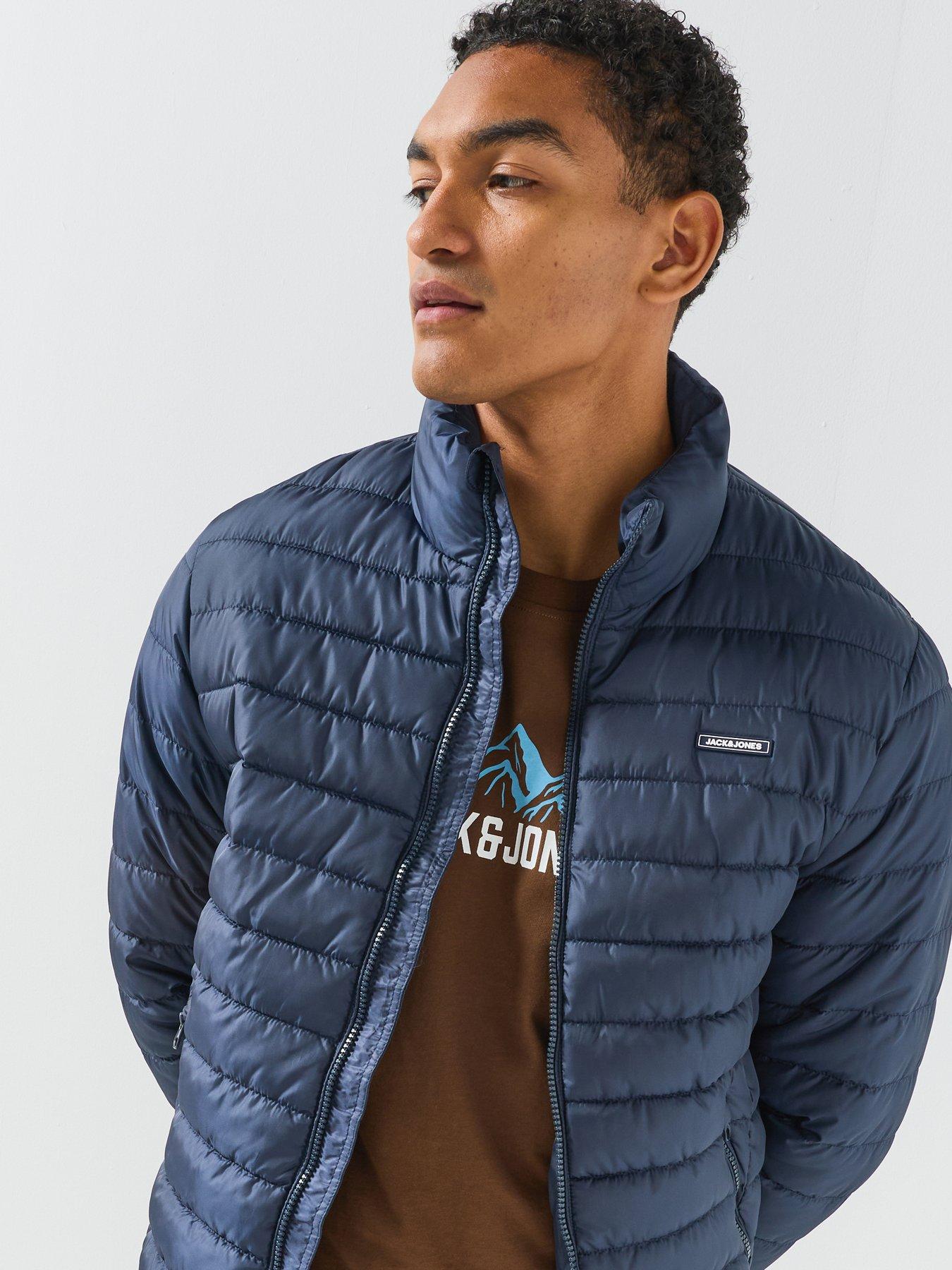 Image 4 of 6 of Jack & Jones Elvis Light Puffer Jacket With Collar - Navy