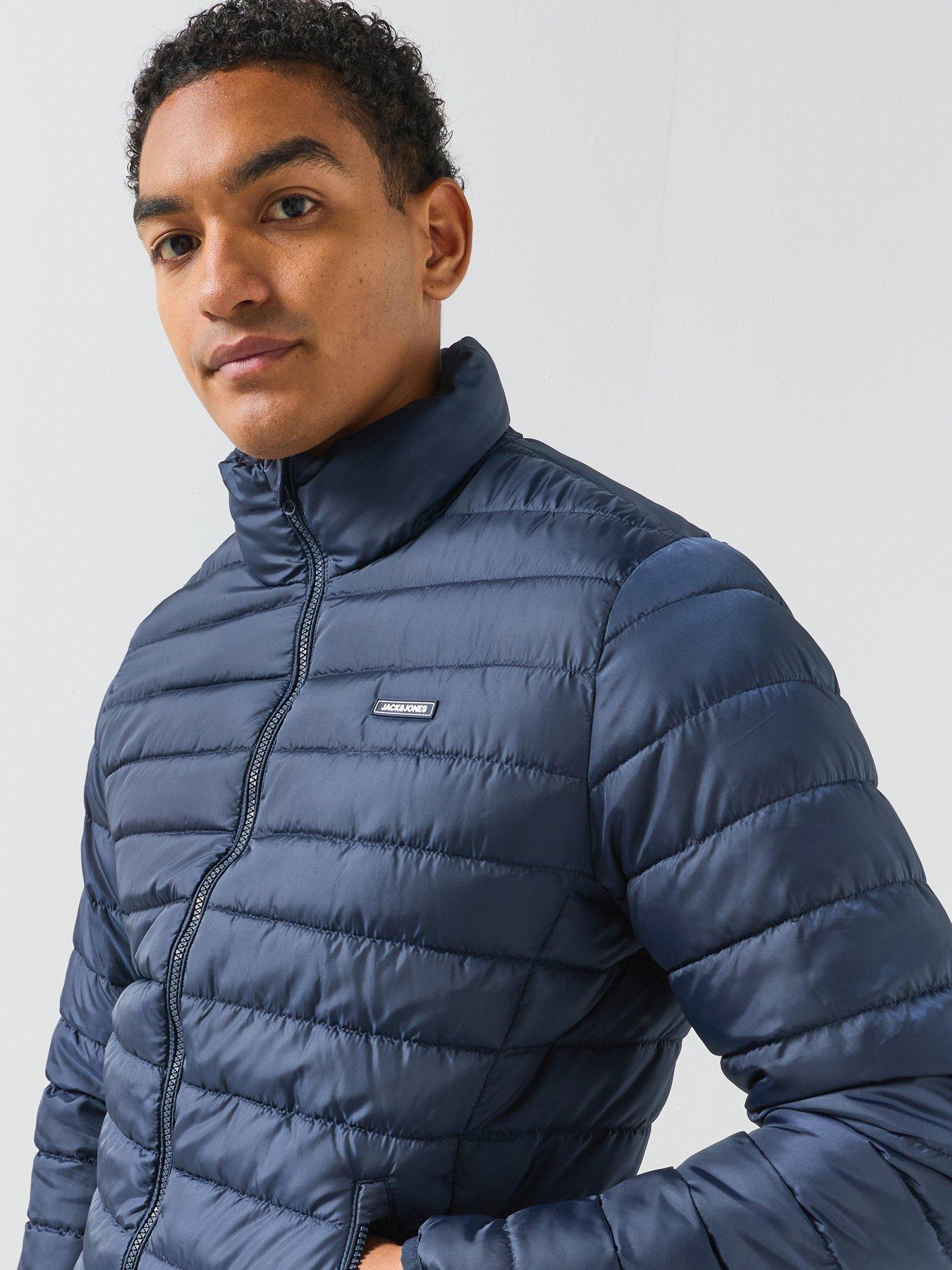 Image 5 of 6 of Jack & Jones Elvis Light Puffer Jacket With Collar - Navy