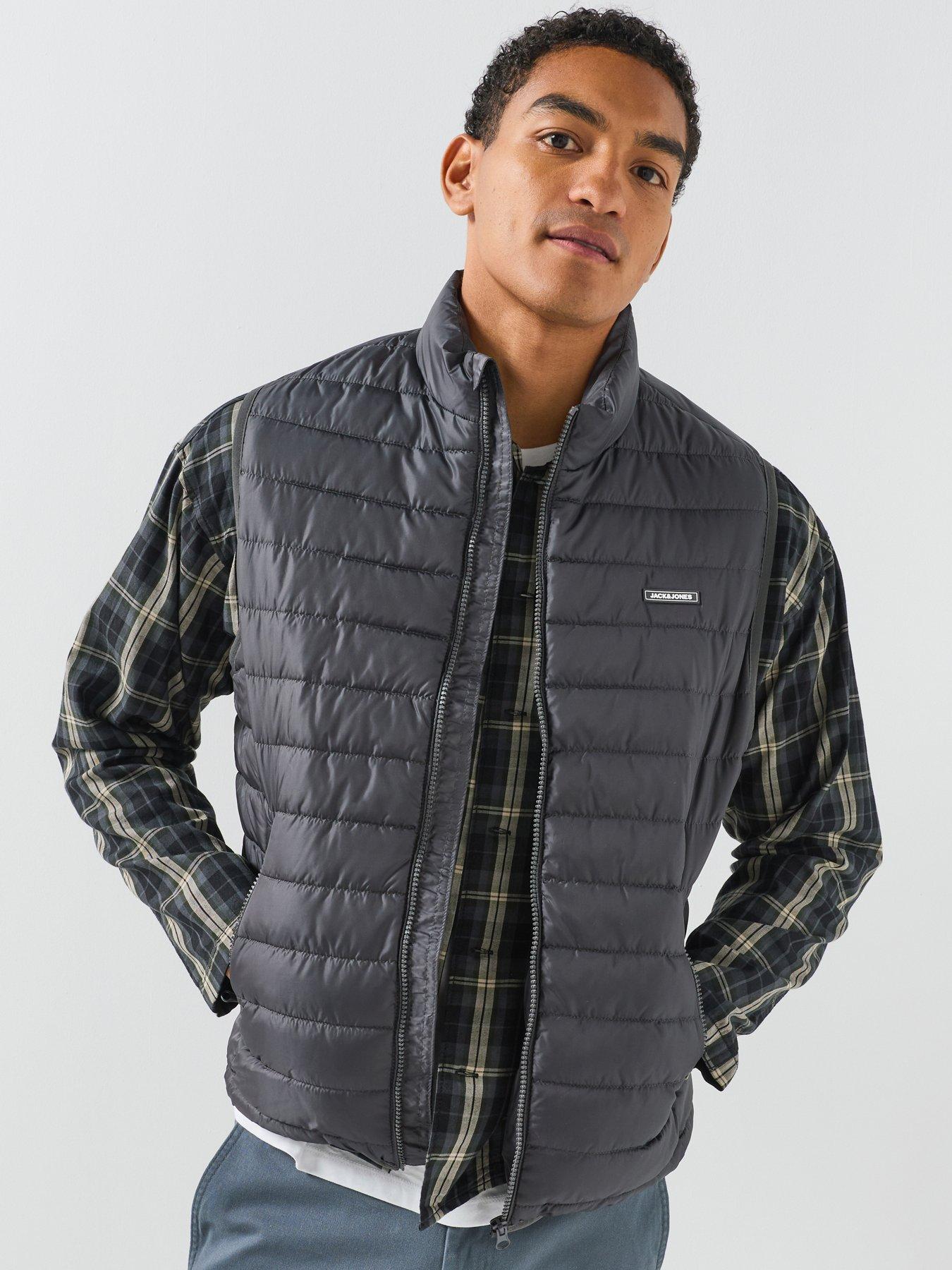 Image 1 of 6 of Jack & Jones Elvis Light Gilet With Collar - Grey