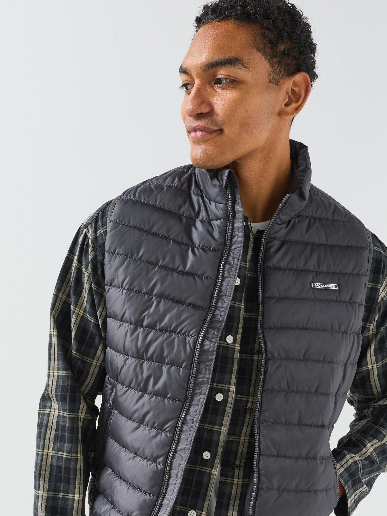Image 4 of 6 of Jack & Jones Elvis Light Gilet With Collar - Grey