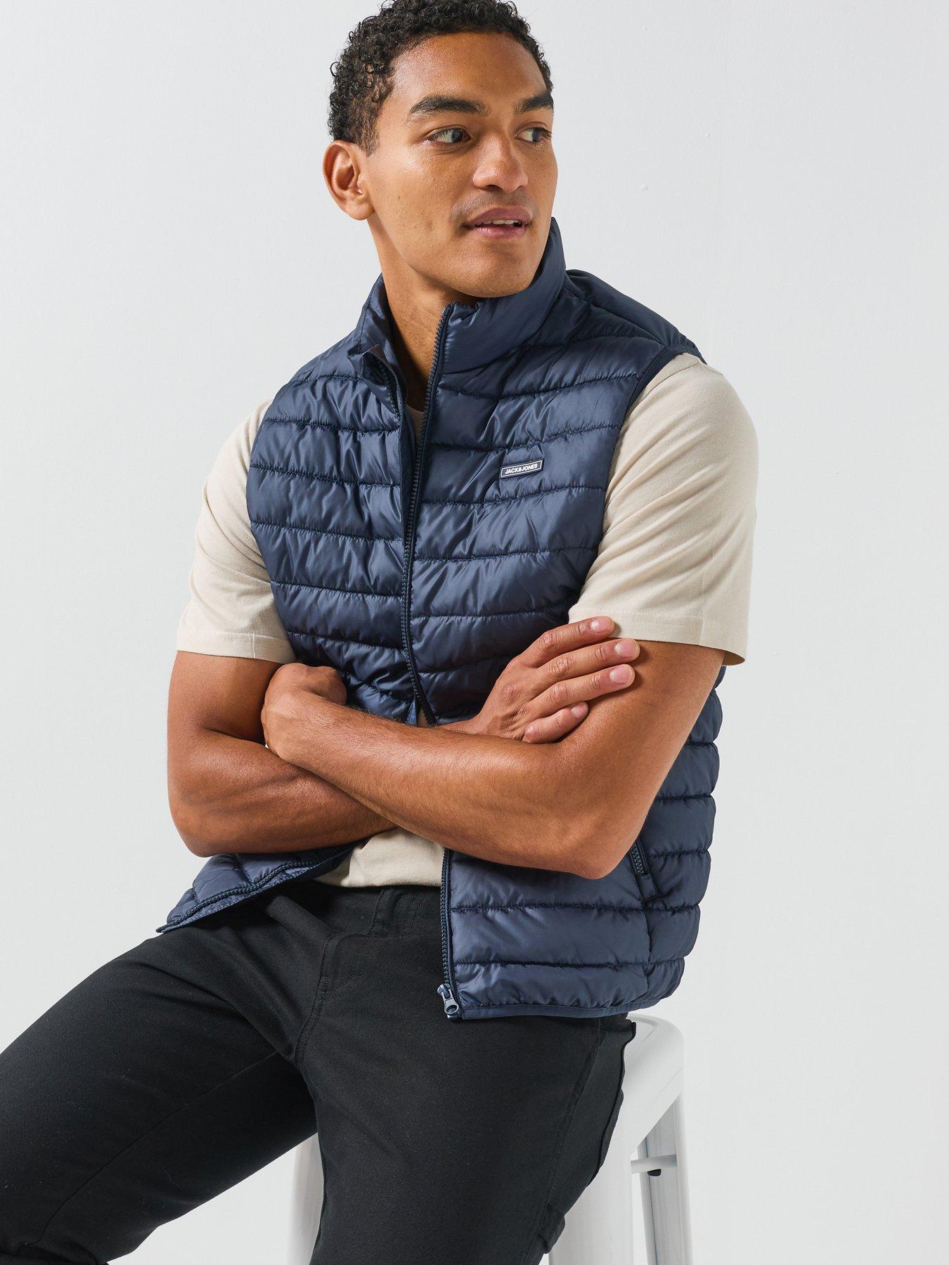 Image 4 of 6 of Jack & Jones Elvis Light Gilet With Collar - Navy