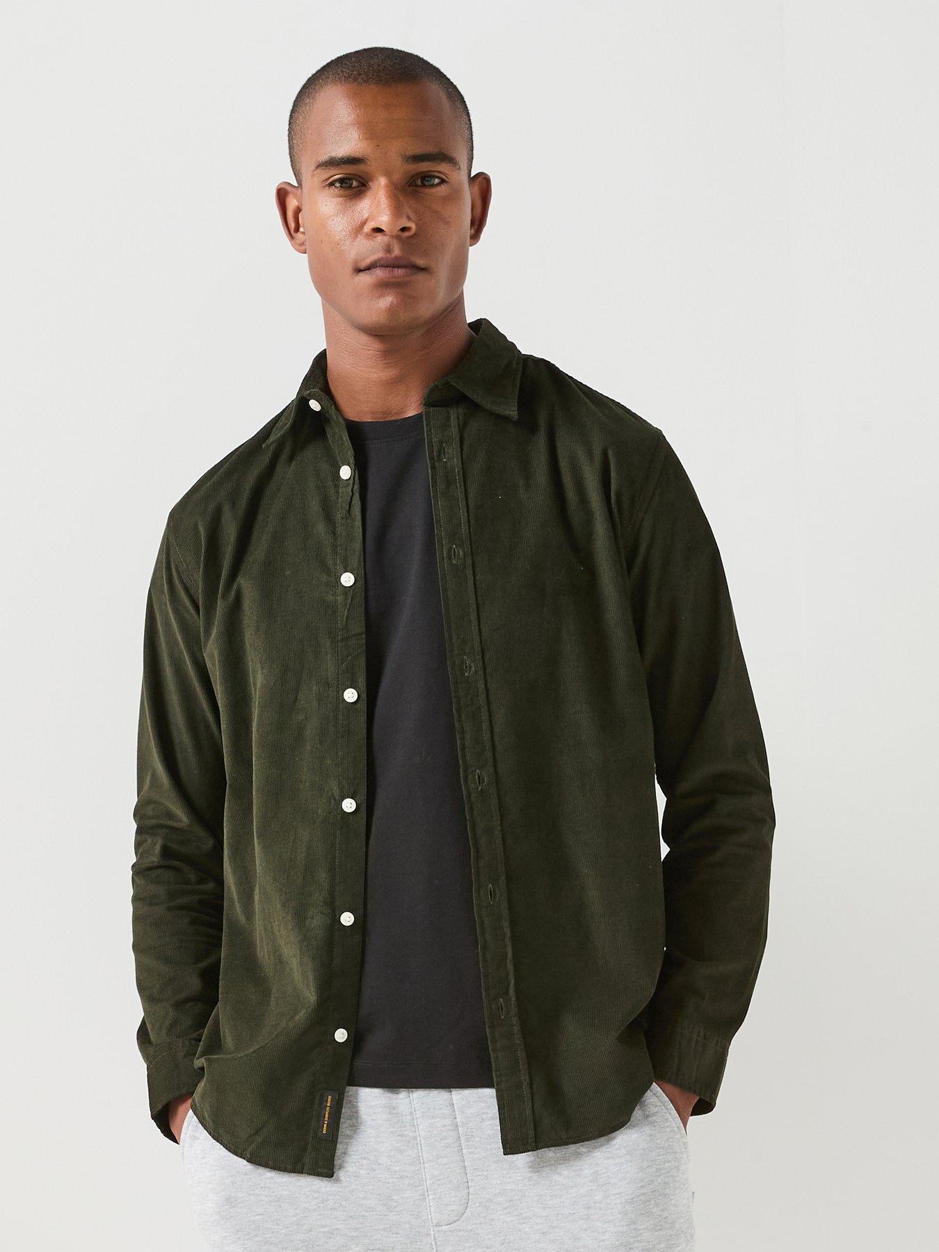 Image 1 of 6 of Jack & Jones Field Cord Long Sleeve Shirt - Khaki