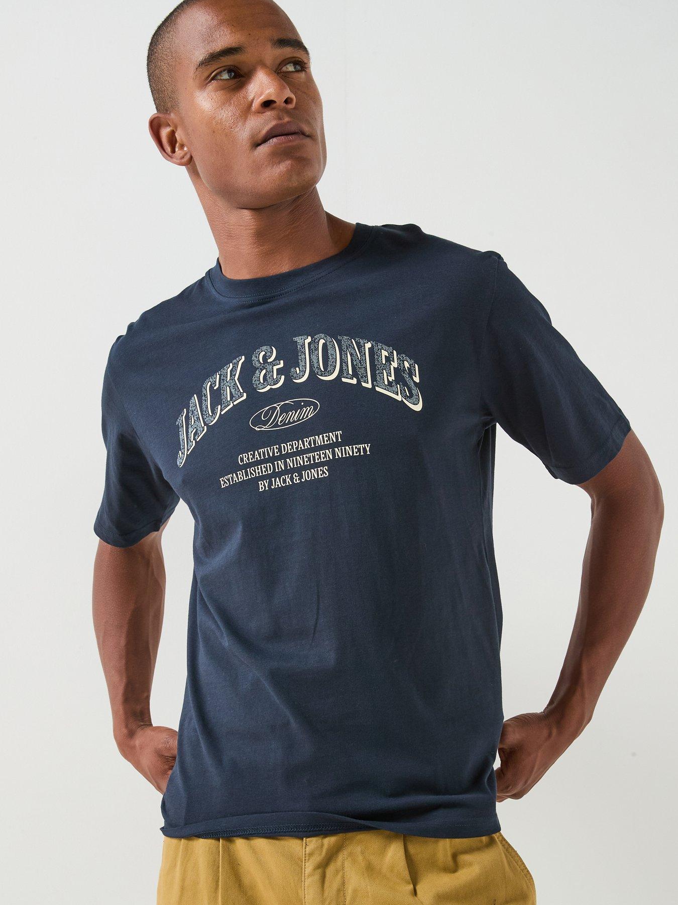Jack & Jones Men's Denver Logo T-Shirt - Navy