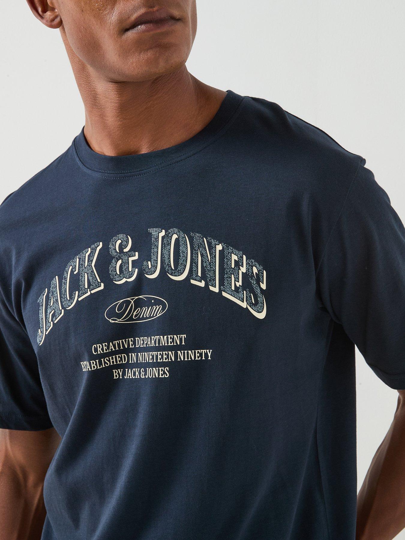 Image 4 of 5 of Jack & Jones Men's Denver Logo T-Shirt - Navy