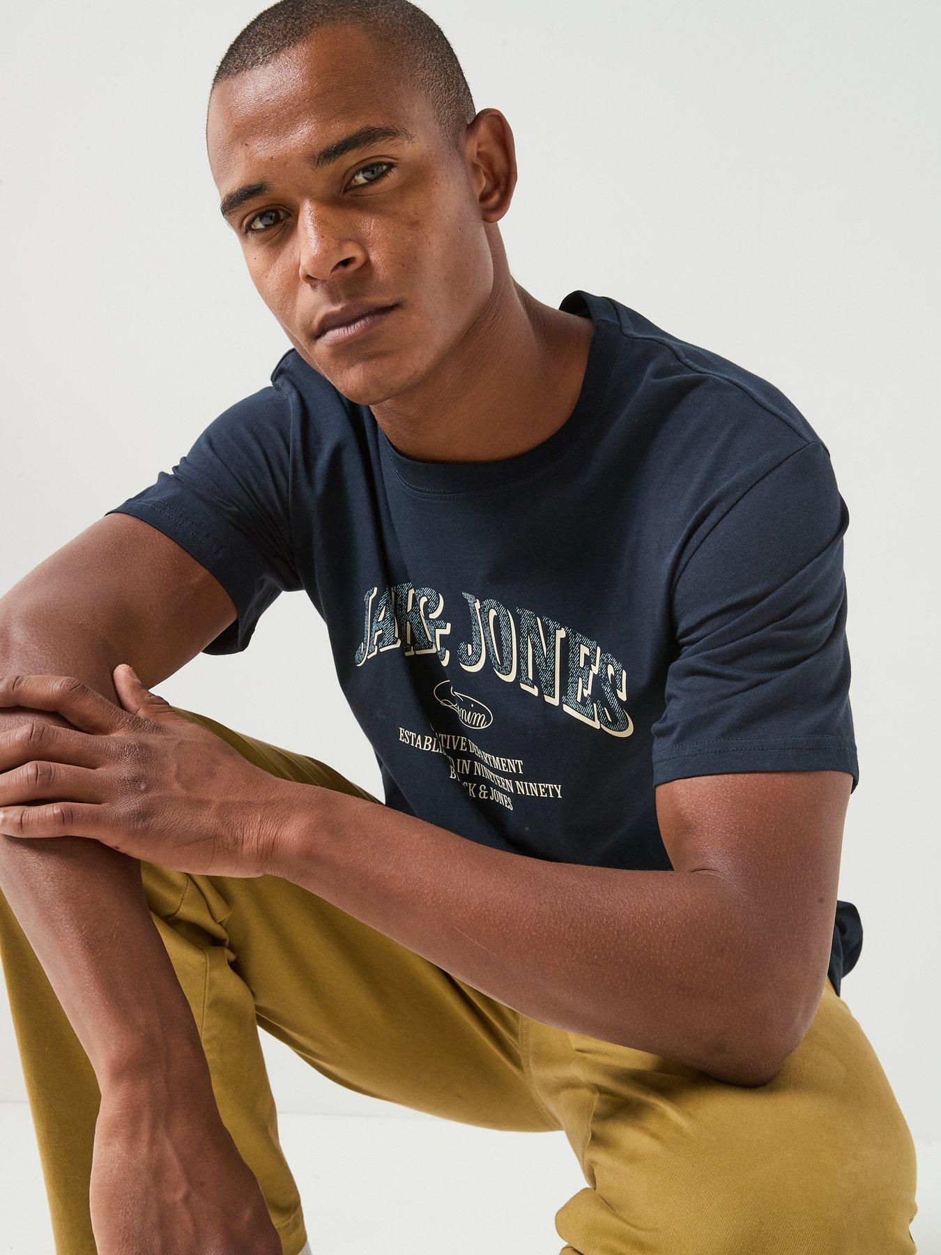 Image 5 of 5 of Jack & Jones Men's Denver Logo T-Shirt - Navy