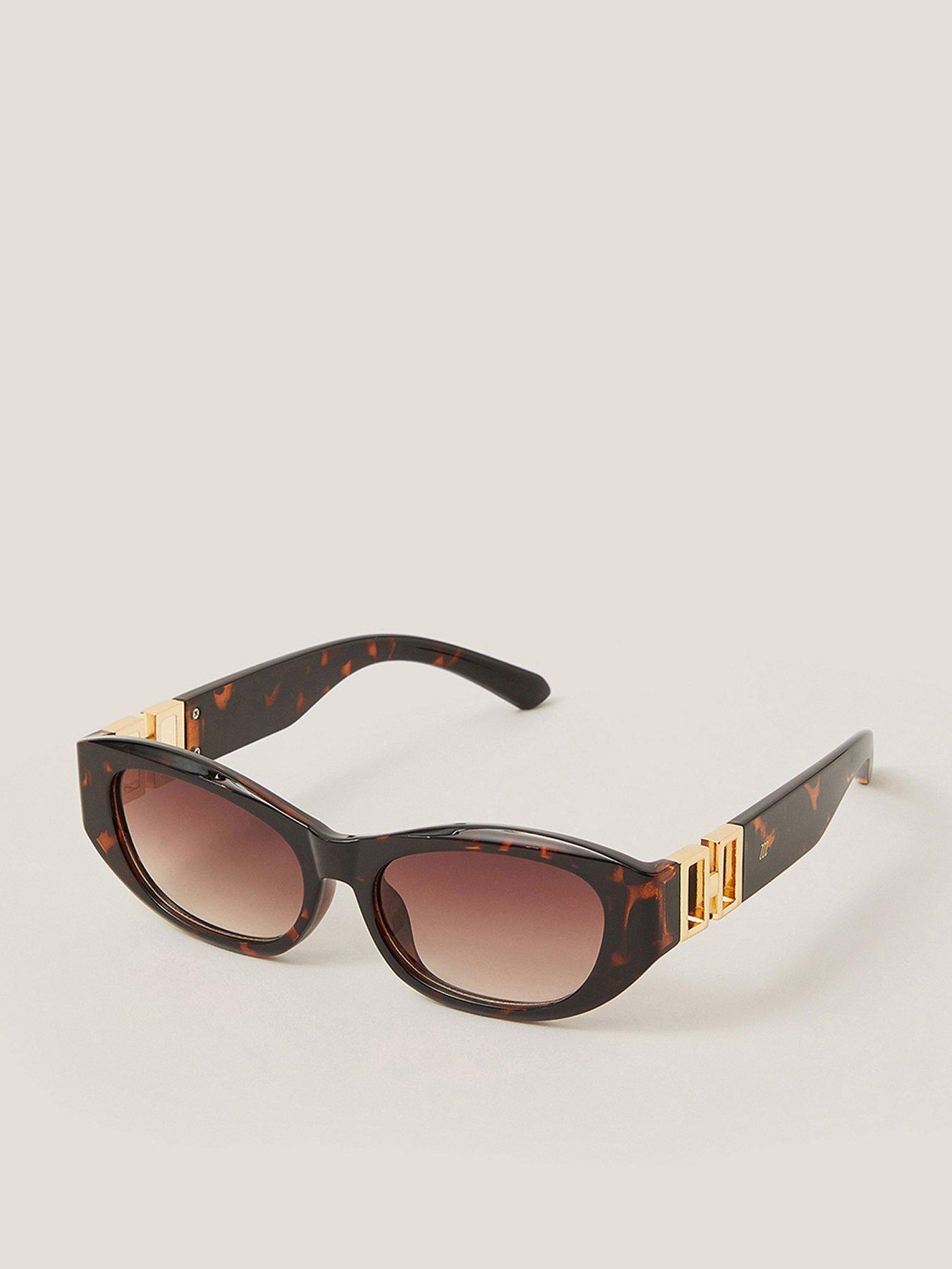 Image 1 of 2 of Monsoon Chunky Oval Sunglasses - Brown