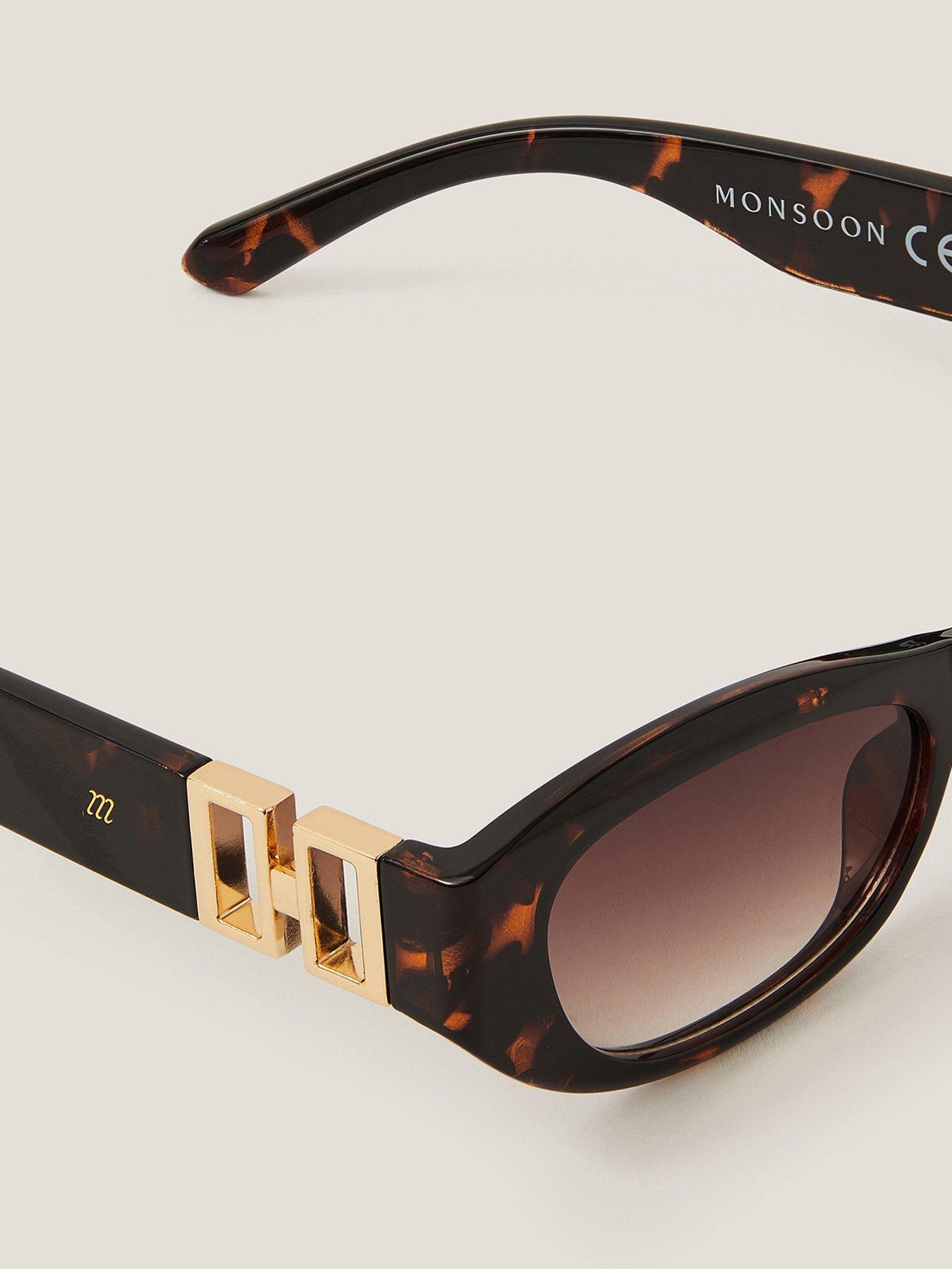 Image 2 of 2 of Monsoon Chunky Oval Sunglasses - Brown