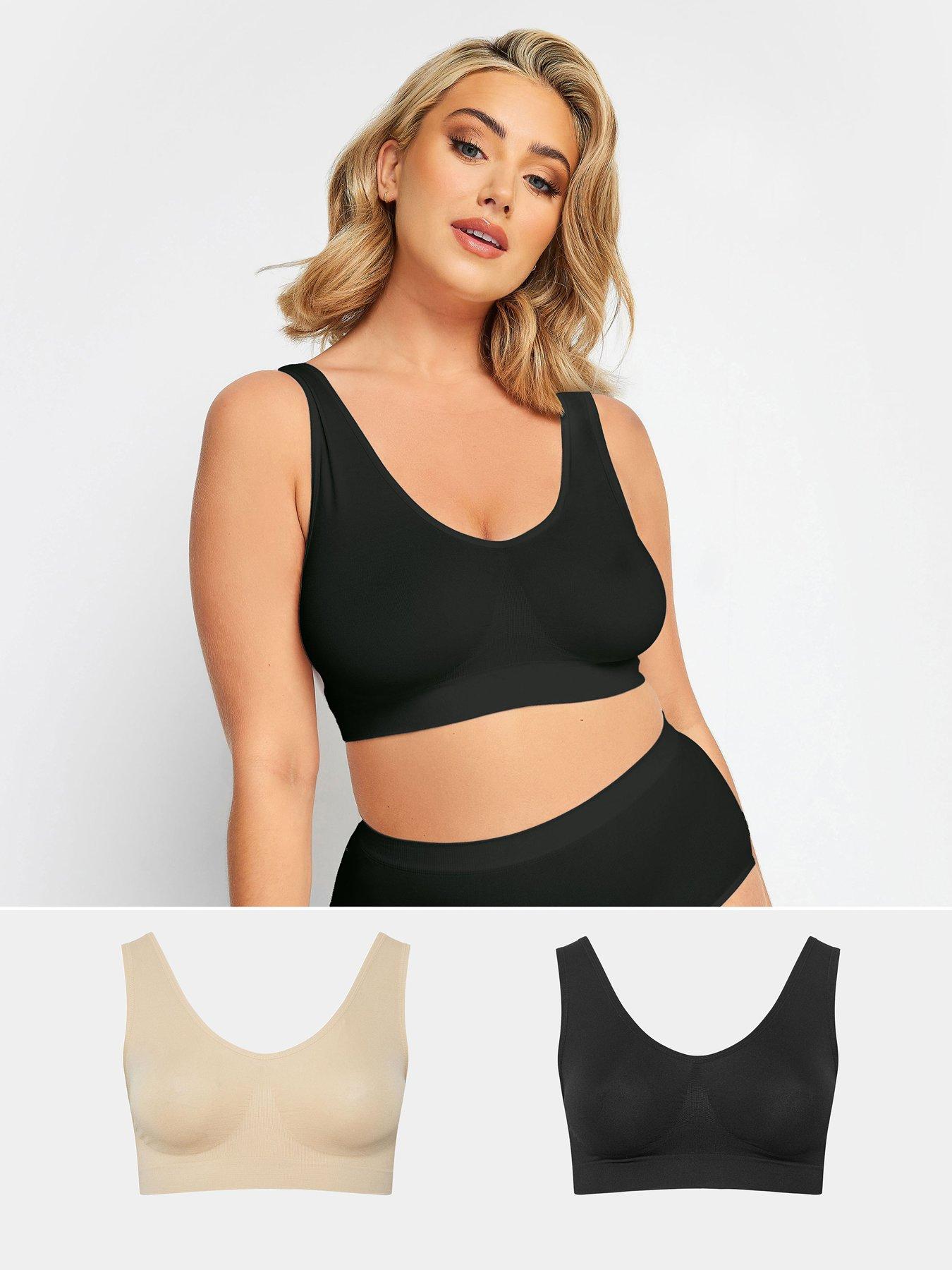 Image 1 of 2 of Yours Curve Seamless 2 Pack Non Padded Bras - Multi