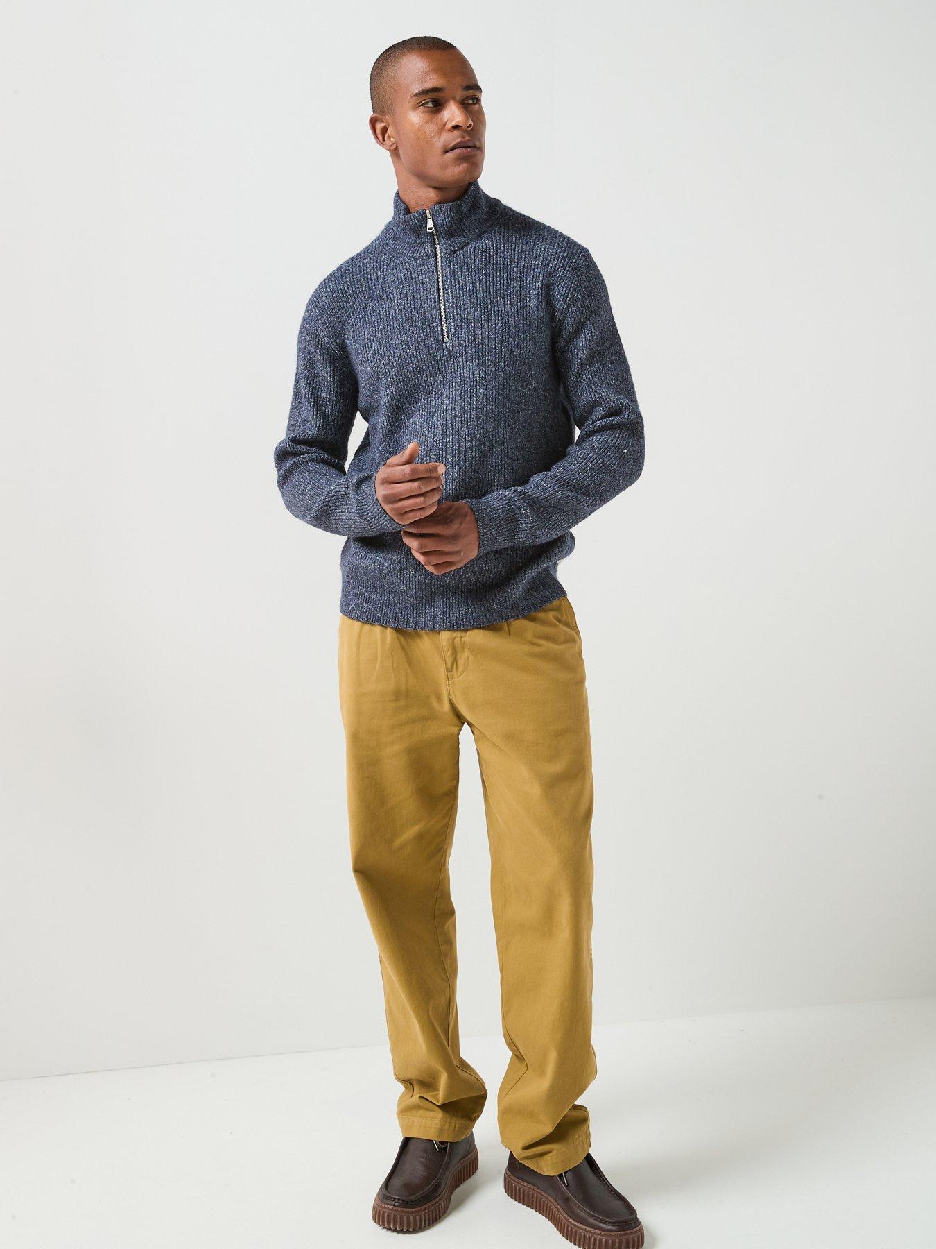 Image 3 of 6 of Jack & Jones Frederiksberg Ollie Zip Neck Knitted Jumper - Blue