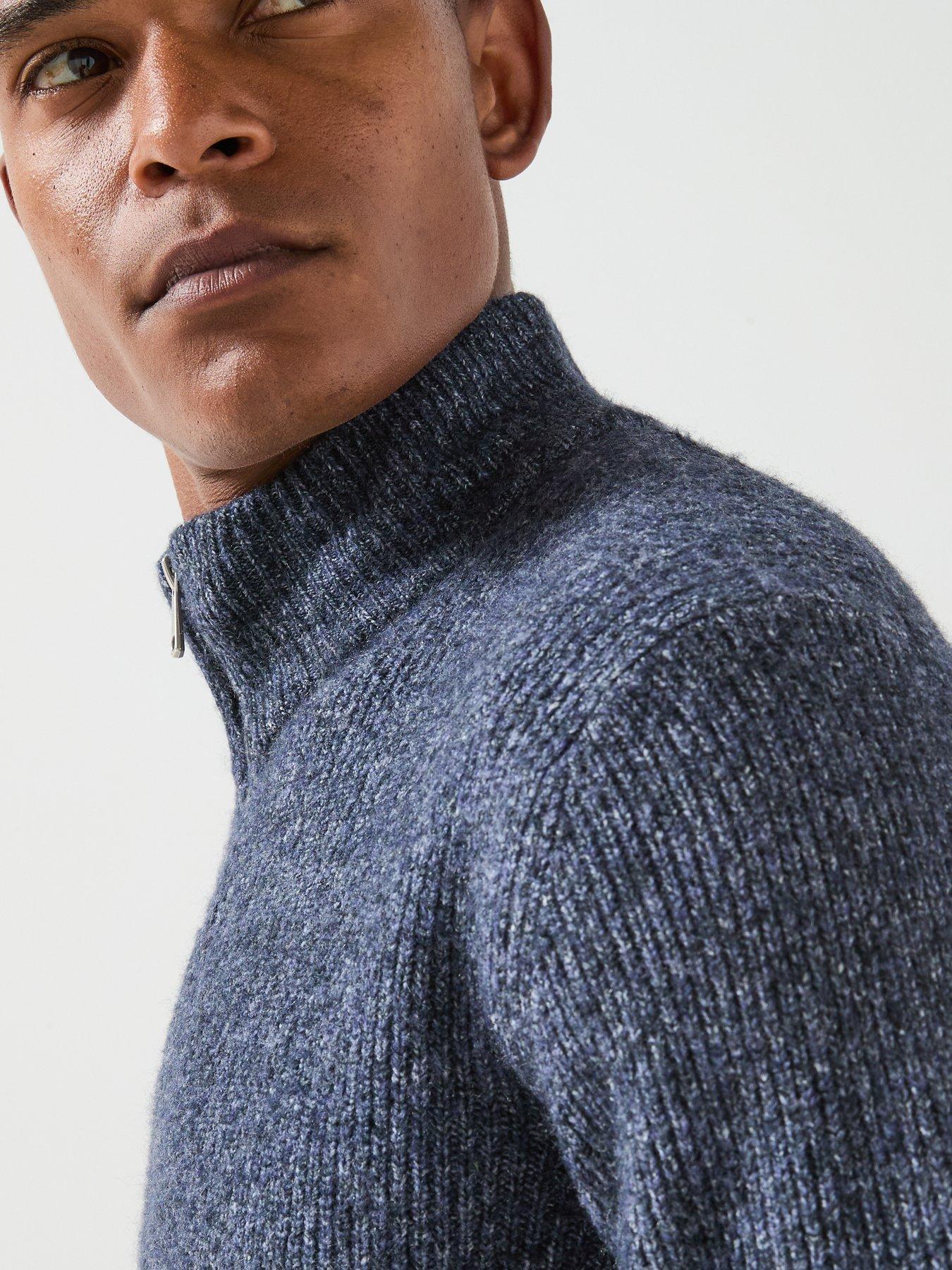 Image 5 of 6 of Jack & Jones Frederiksberg Ollie Zip Neck Knitted Jumper - Blue