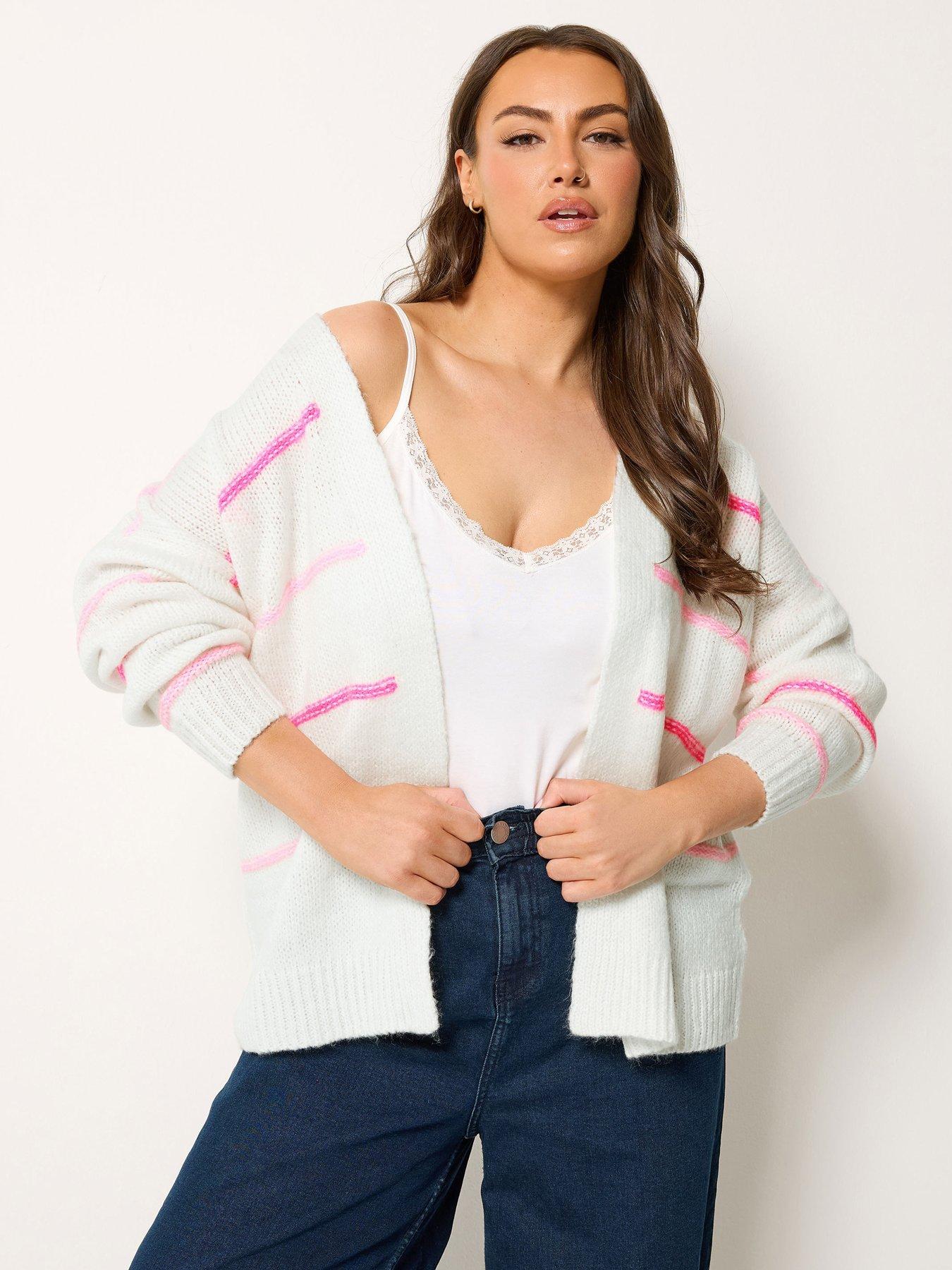 Yours Curve Stripe Print Cardigan