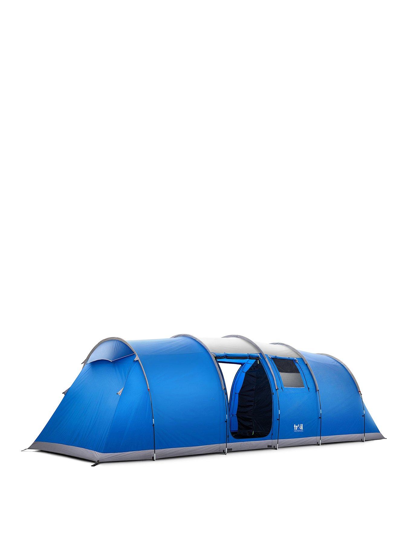 Trail Hexton XL 6 Man 3 Room Tunnel Tent - Blue