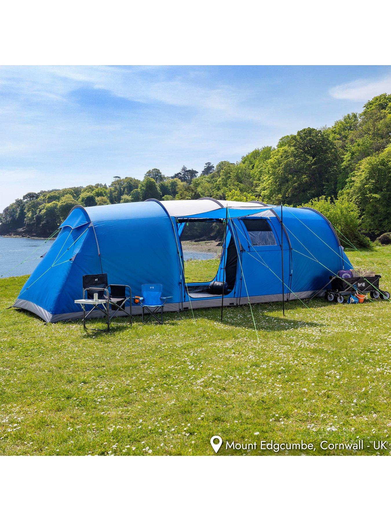 Image 2 of 7 of Trail Hexton XL 6 Man 3 Room Tunnel Tent - Blue