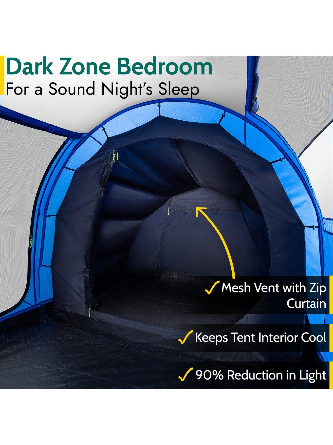 Image 3 of 7 of Trail Hexton XL 6 Man 3 Room Tunnel Tent - Blue