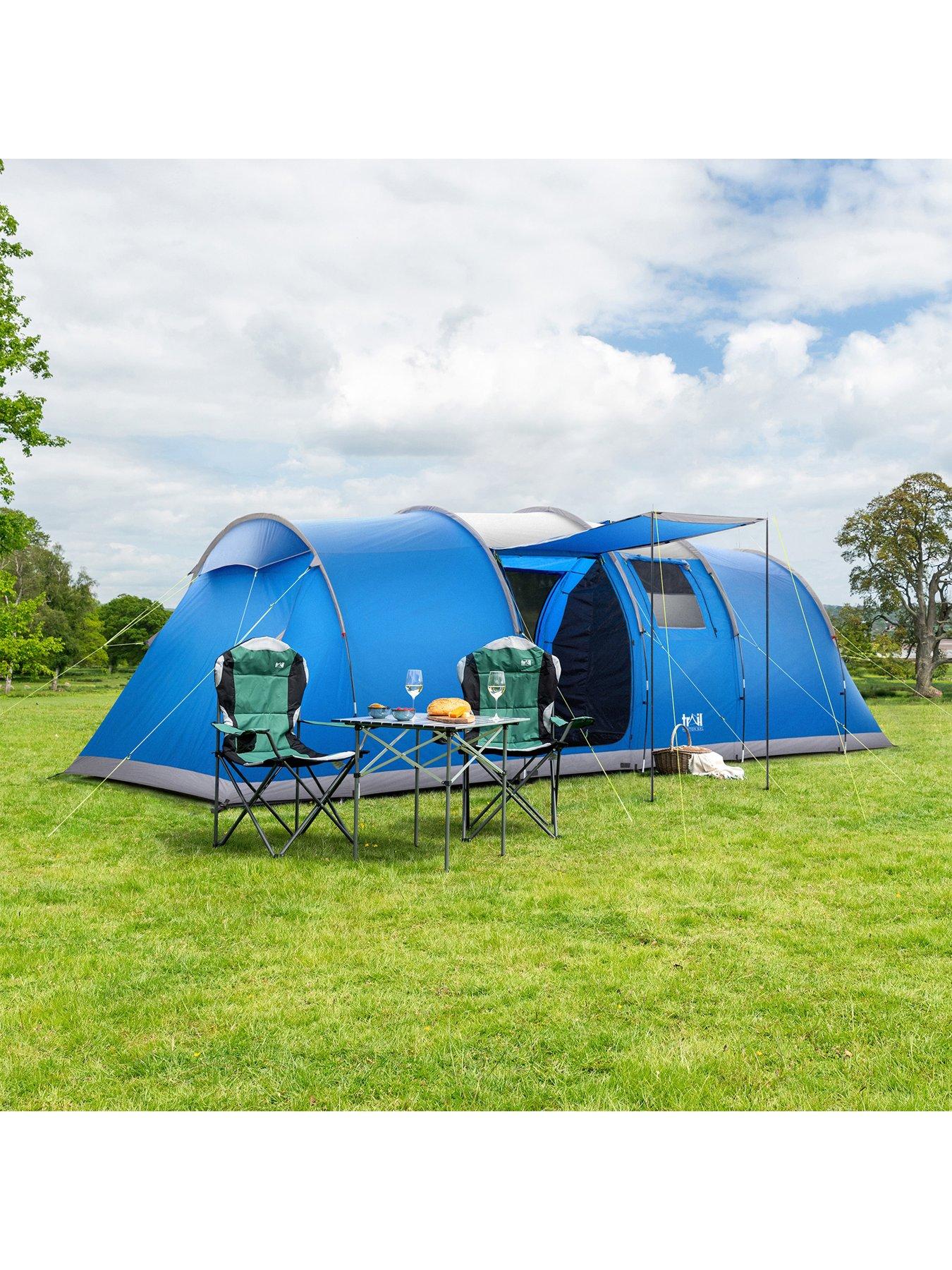 Image 6 of 7 of Trail Hexton XL 6 Man 3 Room Tunnel Tent - Blue