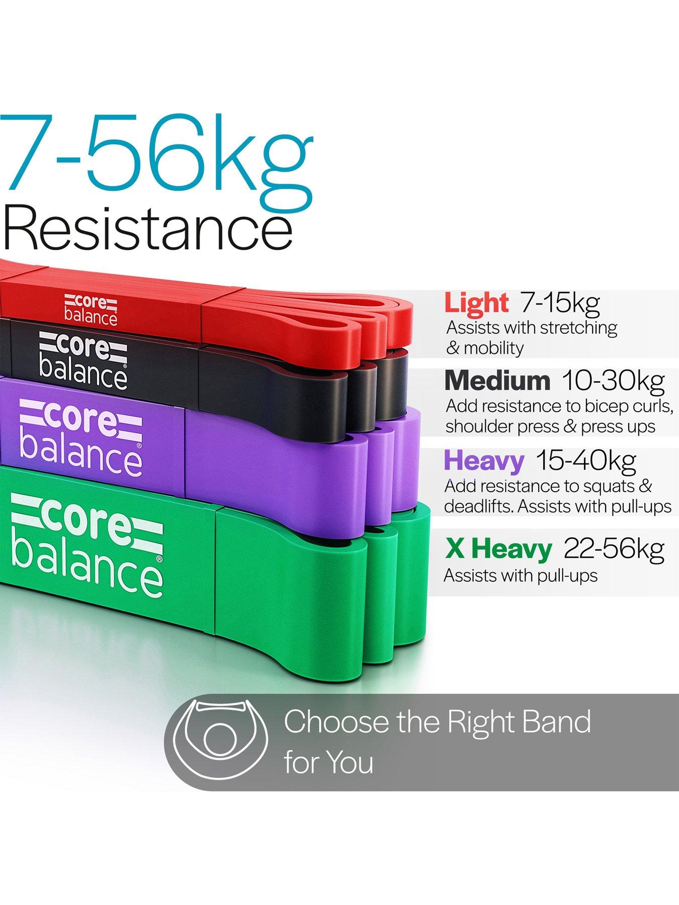 Core Balance 4-Piece Resistance Band Set - Light to Extra Heavy | Very