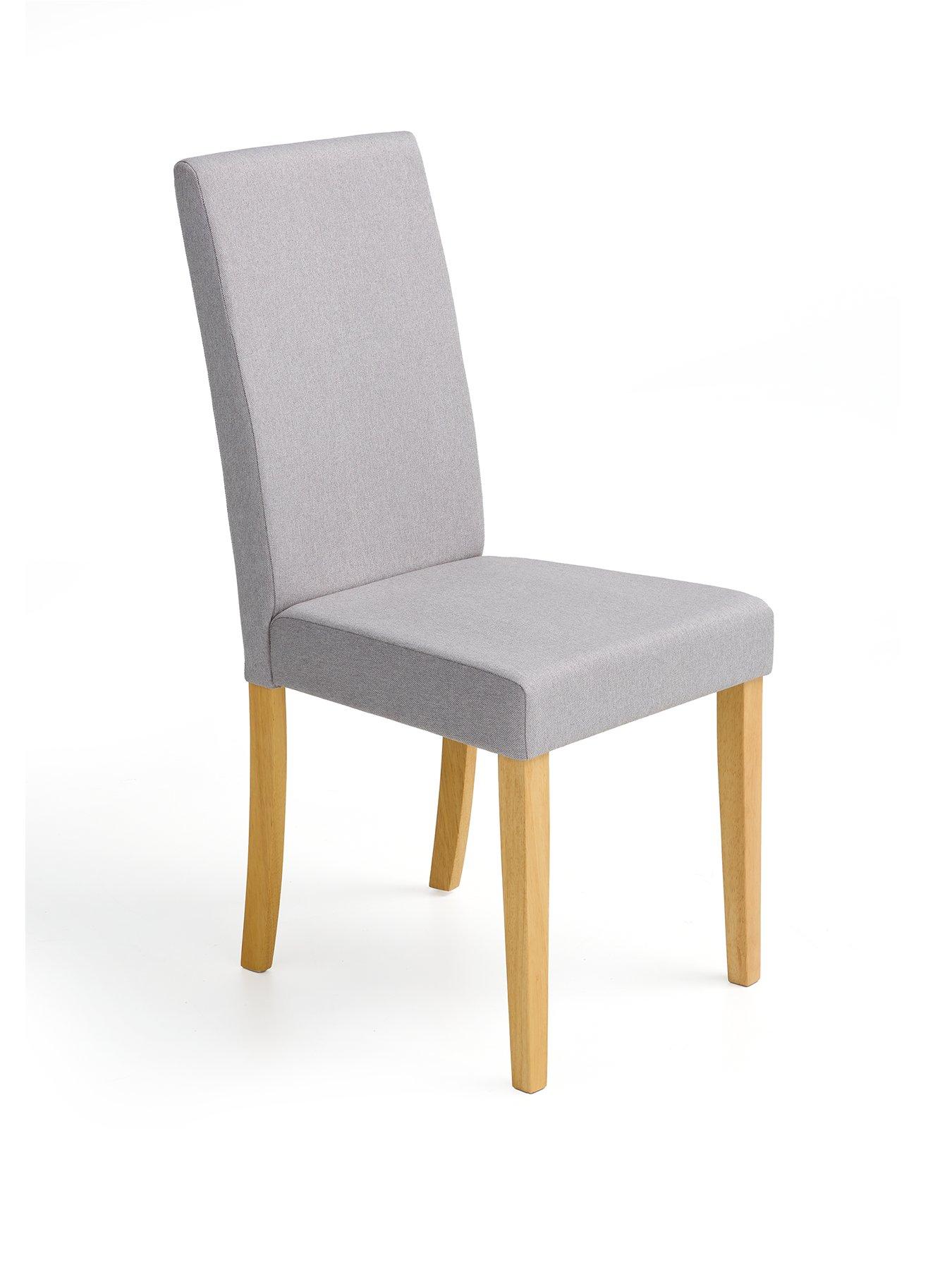 Image 2 of 4 of The Very Collection Primo Pair of&nbsp;Fabric Dining Chairs - Grey/Oak