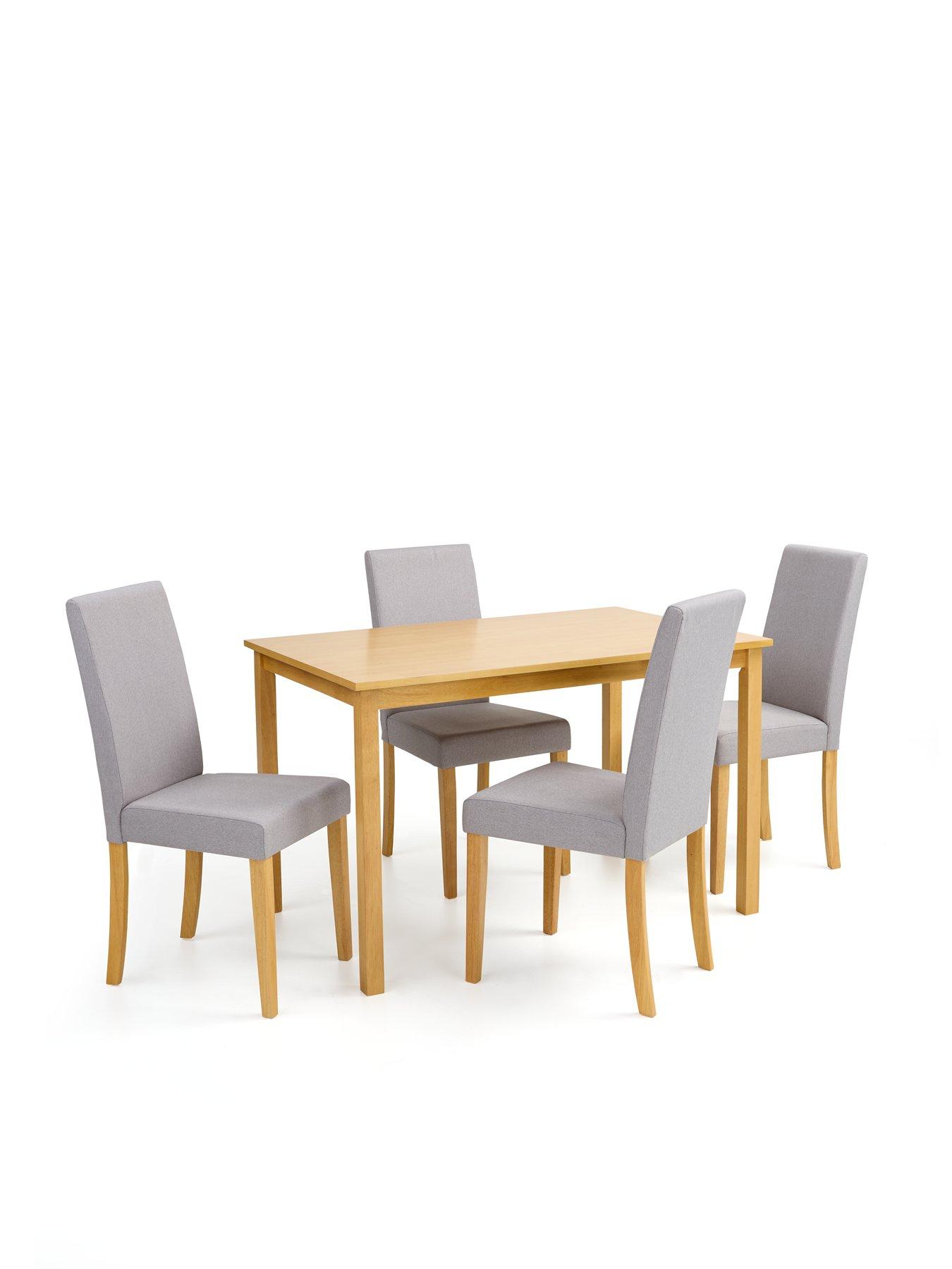 Image 4 of 4 of The Very Collection Primo Pair of&nbsp;Fabric Dining Chairs - Grey/Oak