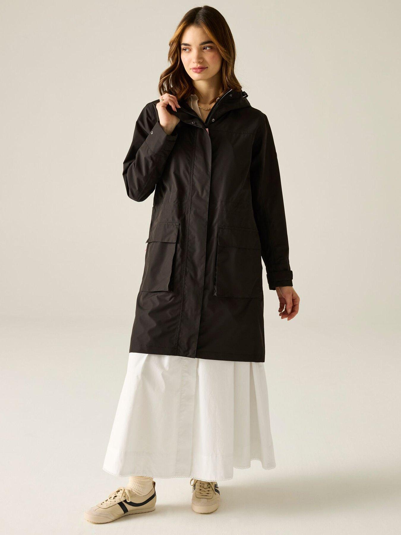 Image 3 of 7 of Regatta Ladies Cath Kidston Long Waterproof Shell Jacket - Black Hackney Rose