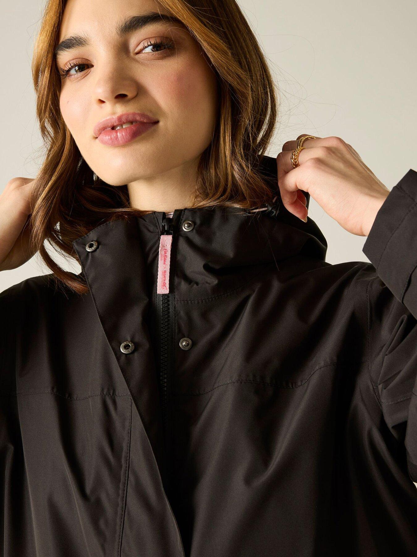 Image 5 of 7 of Regatta Ladies Cath Kidston Long Waterproof Shell Jacket - Black Hackney Rose