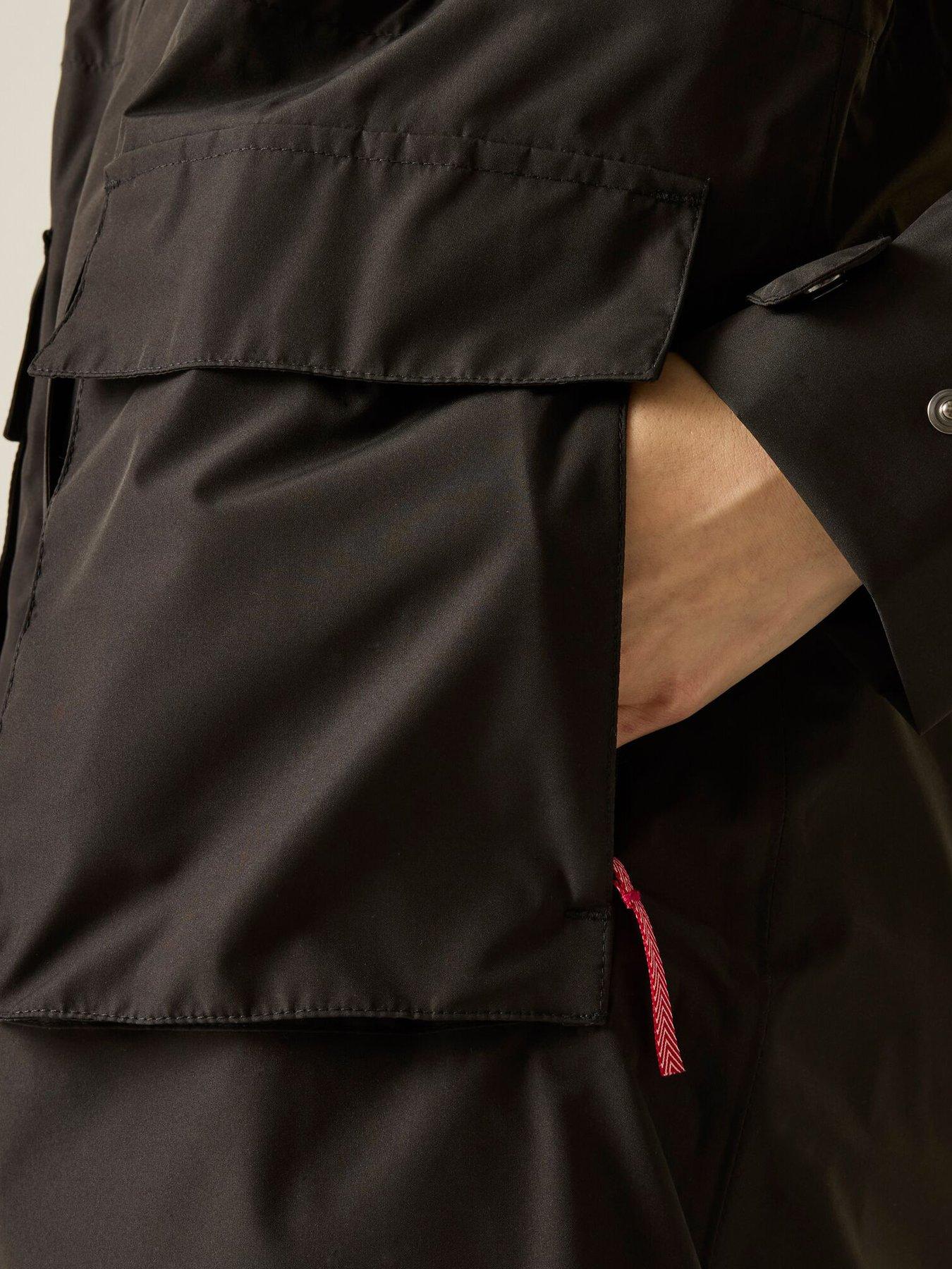 Image 6 of 7 of Regatta Ladies Cath Kidston Long Waterproof Shell Jacket - Black Hackney Rose