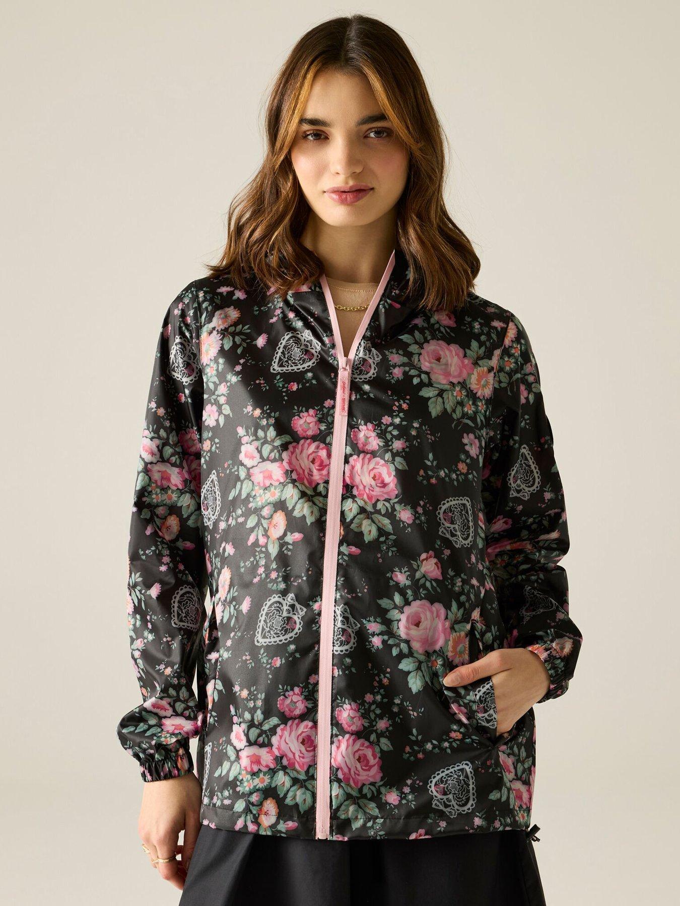 Regatta Ladies Cath Kidston Pack It Jacket - Black Hackney Rose