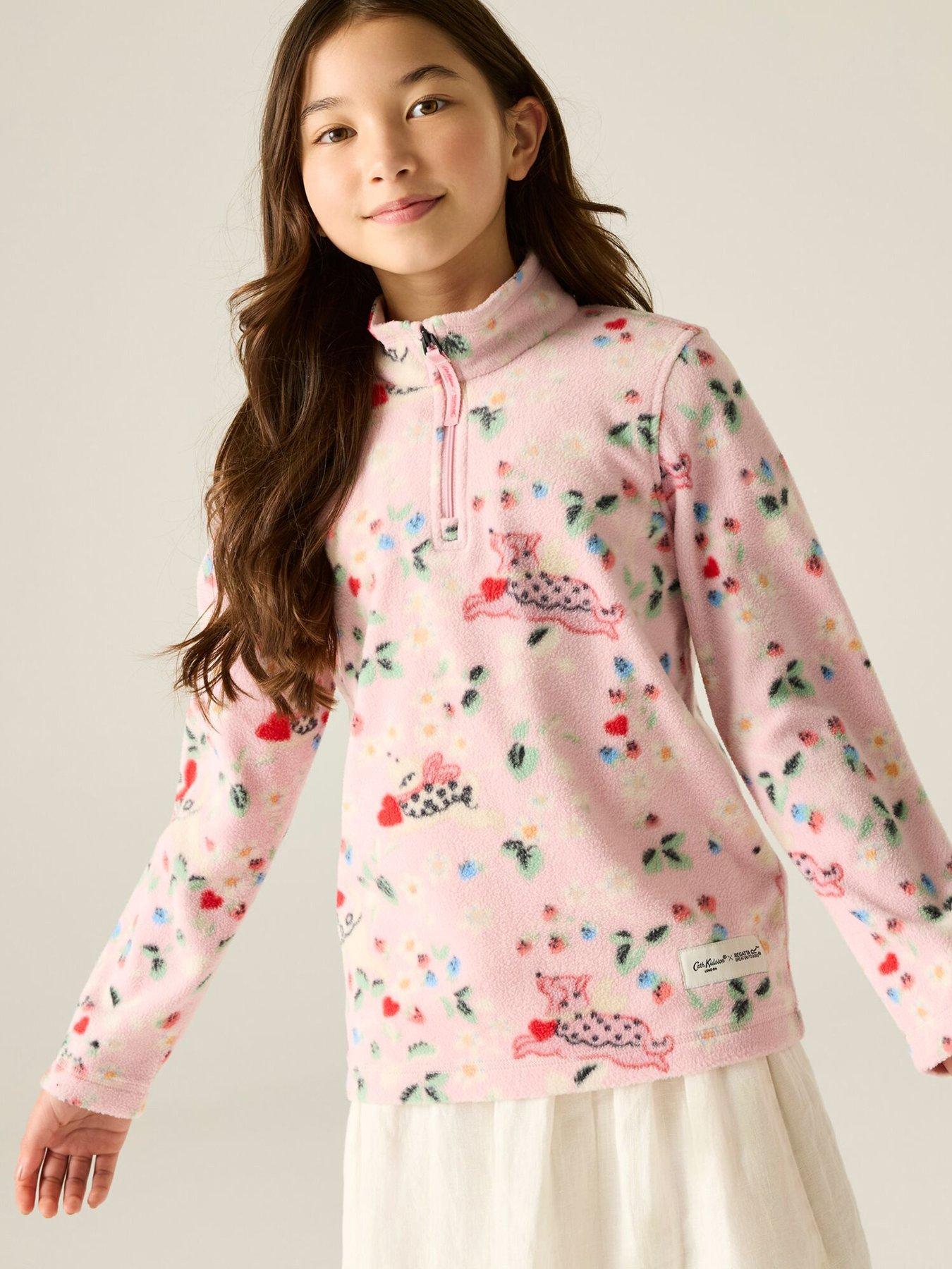 Regatta Girls Cath Kidston Junior Half-Zip Fleece - Puppy Floral