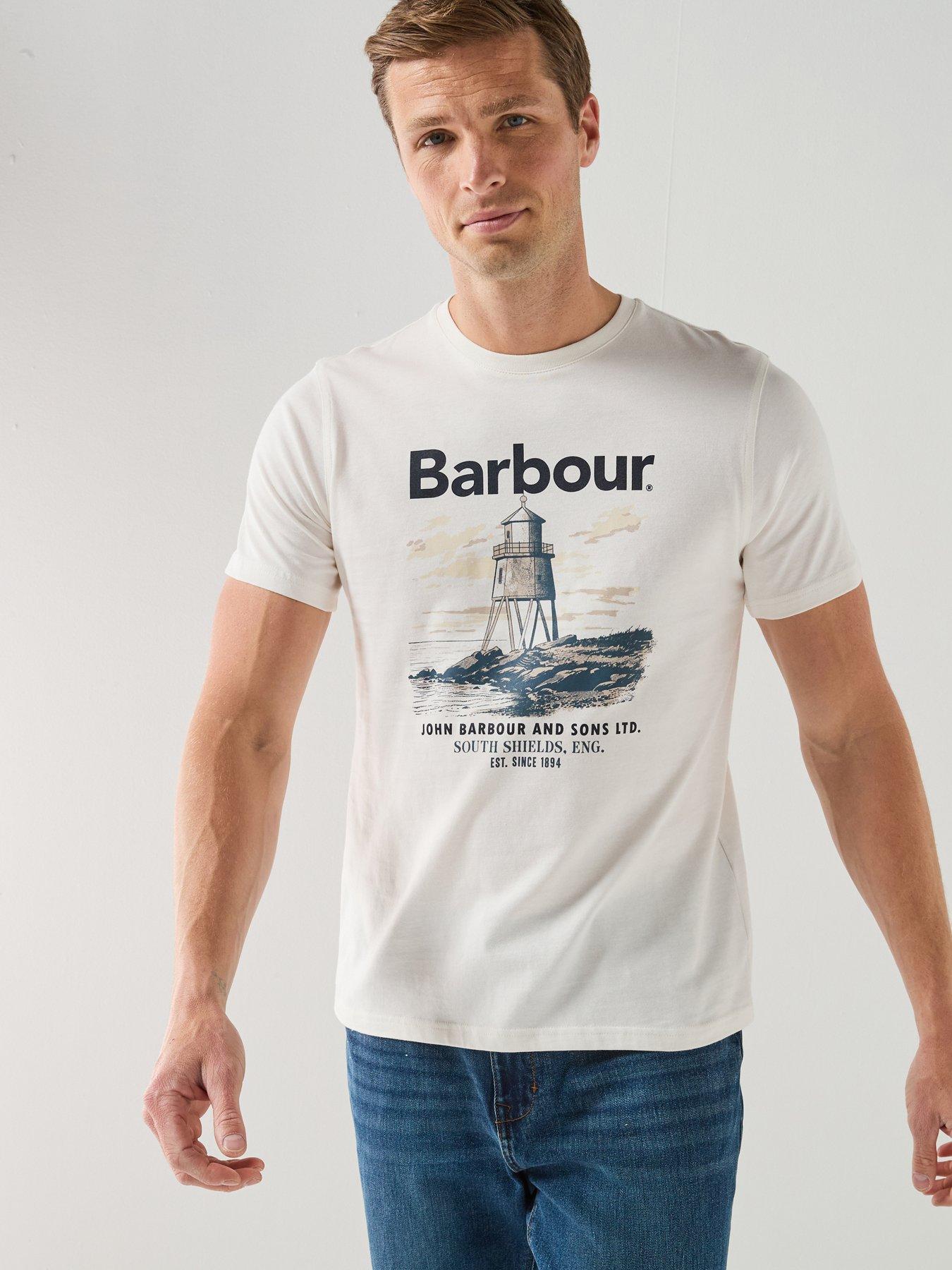 Barbour Harbourside Graphic T-Shirt, Cream, Size S, Men