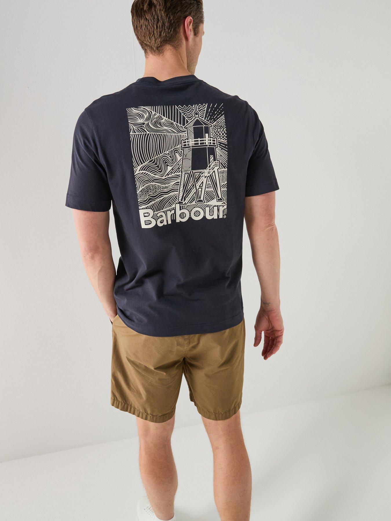 Barbour Relaxed Fit Moonwell Back Graphic T-Shirt, Navy, Size M, Men