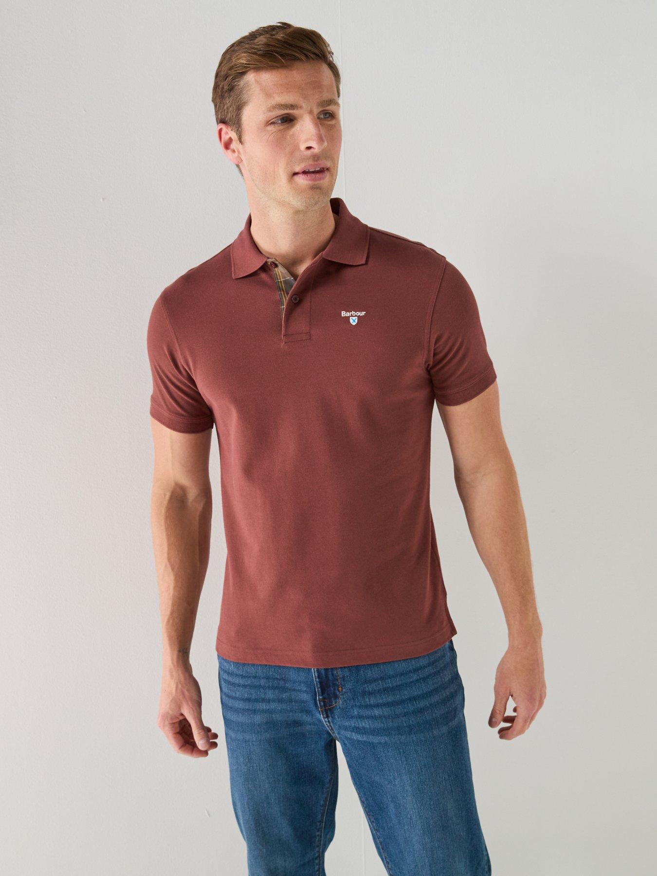 Barbour Tartan Pique Tailored Fit Polo Shirt - Dark Red