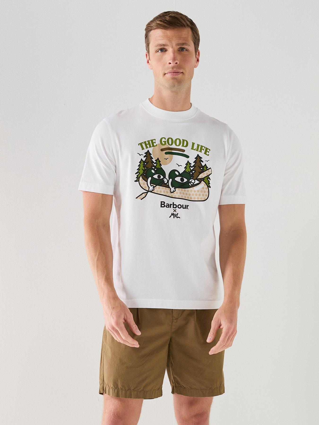 Barbour X Mul Relaxed Fit Good Life T-Shirt, White, Size S, Men