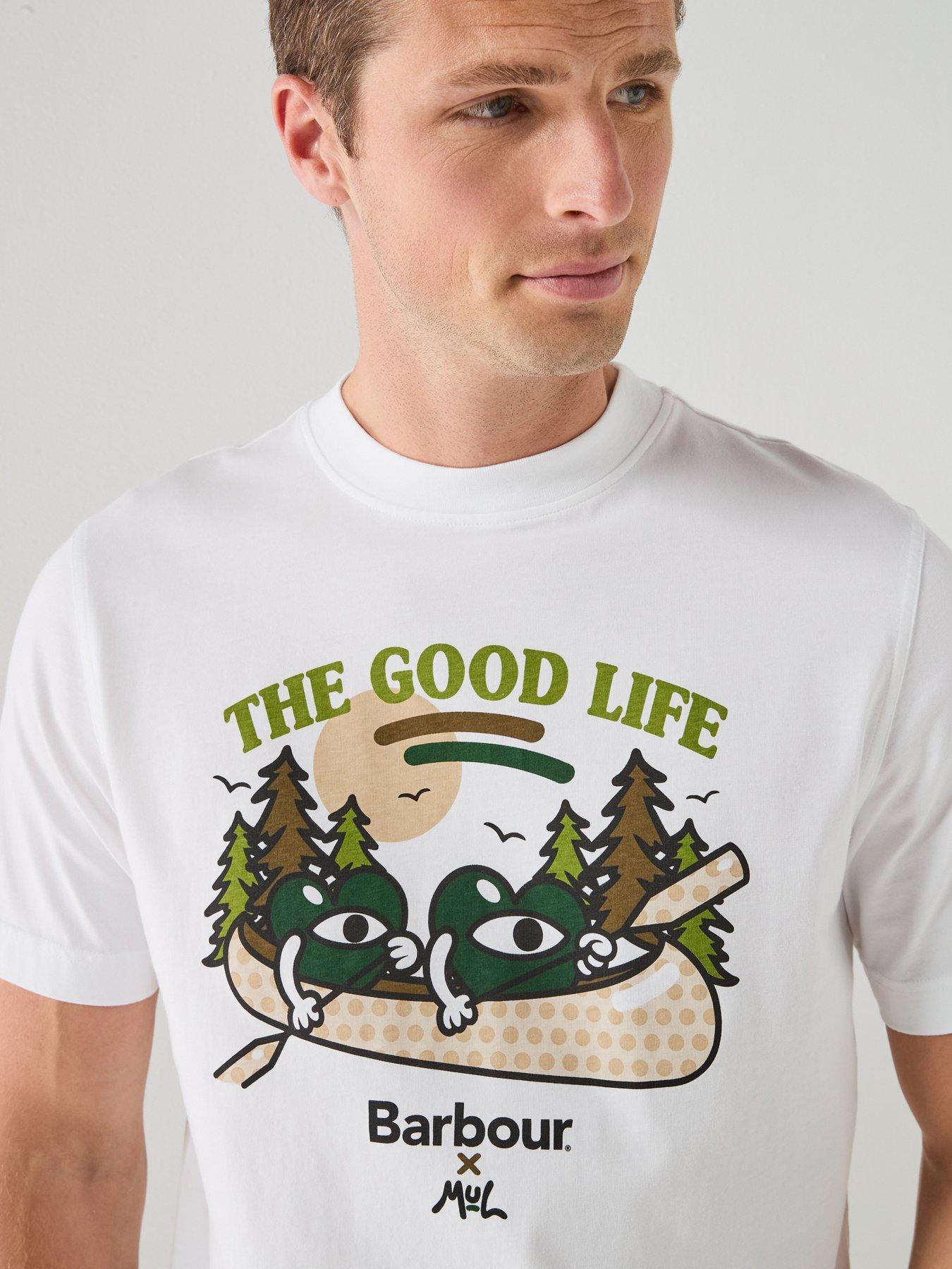 Image 5 of 6 of Barbour X Mul Relaxed Fit Good Life T-Shirt - White