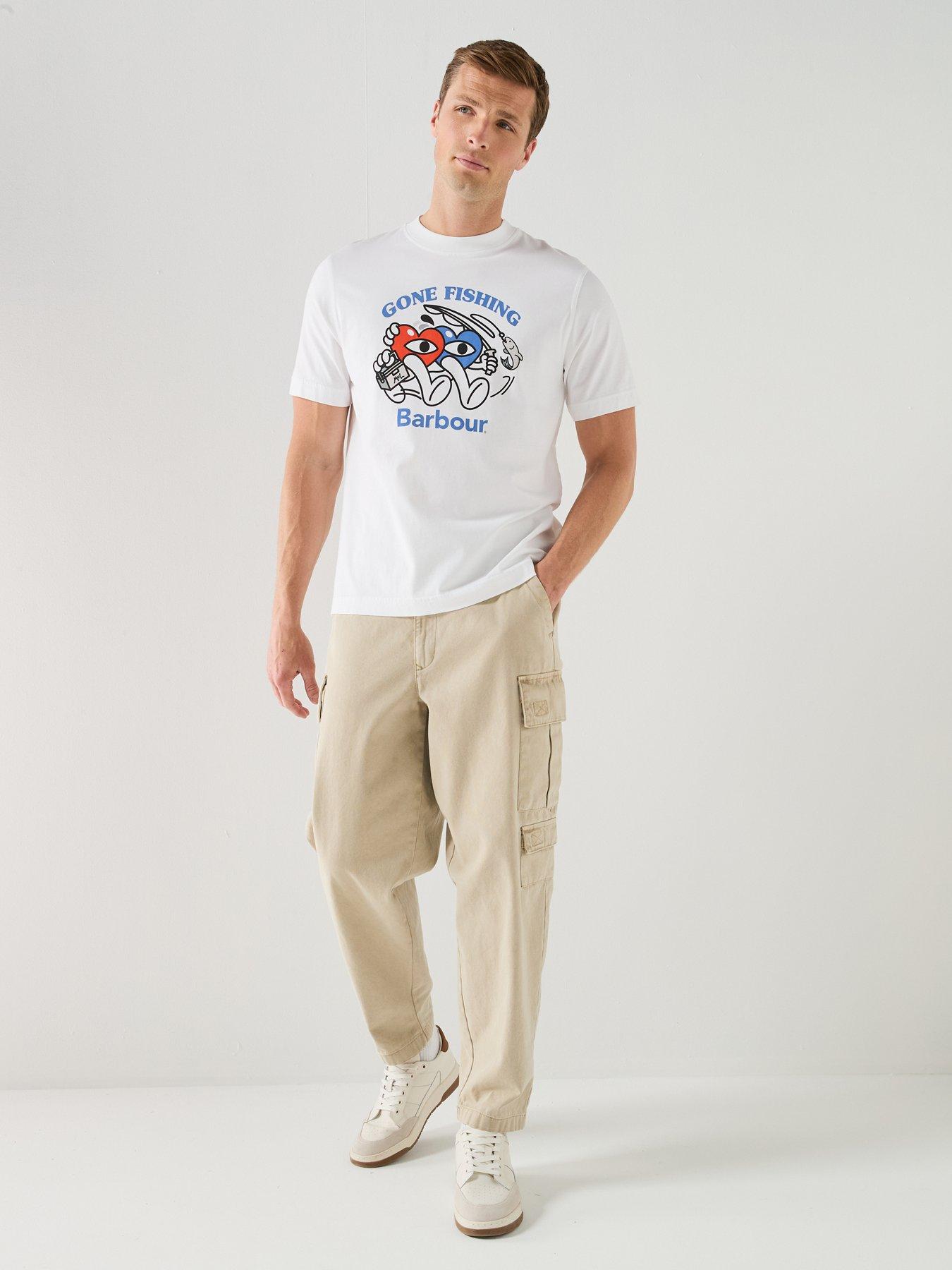 Image 3 of 5 of Barbour Relaxed Fit Gone Fishing T-Shirt - White