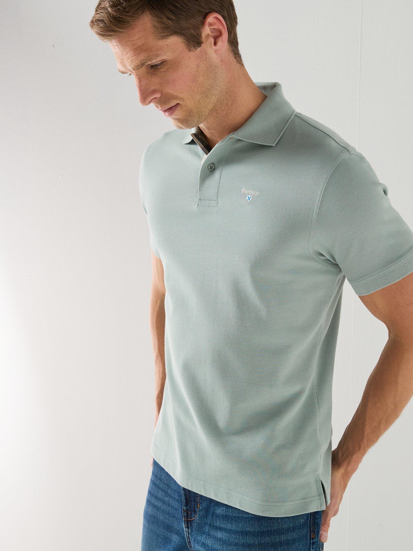 Image 6 of 6 of Barbour Tartan Pique Tailored Fit Polo Shirt - Blue