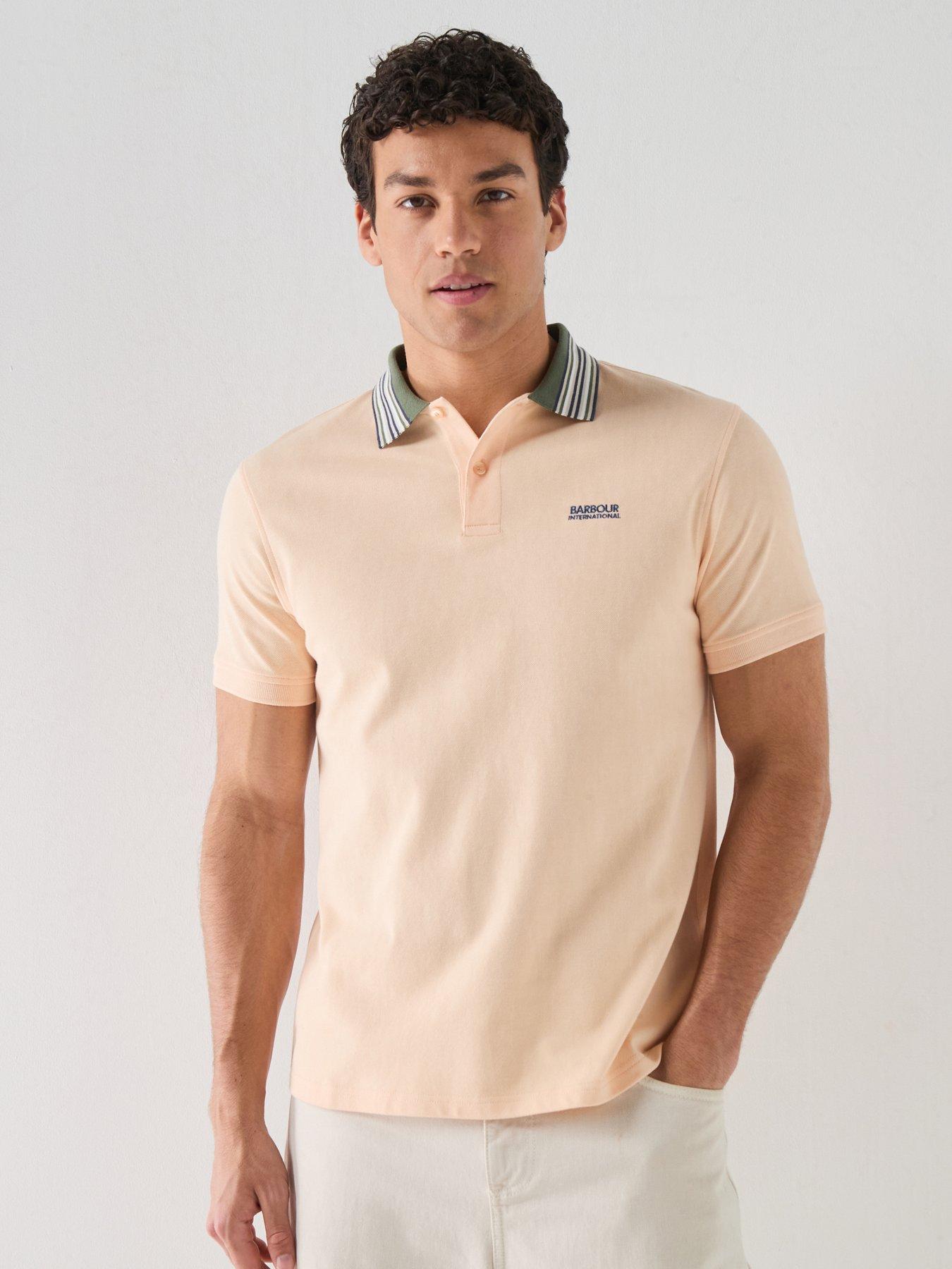 Barbour International Neville Tipped Polo Shirt, Light Orange, Size 2Xl, Men