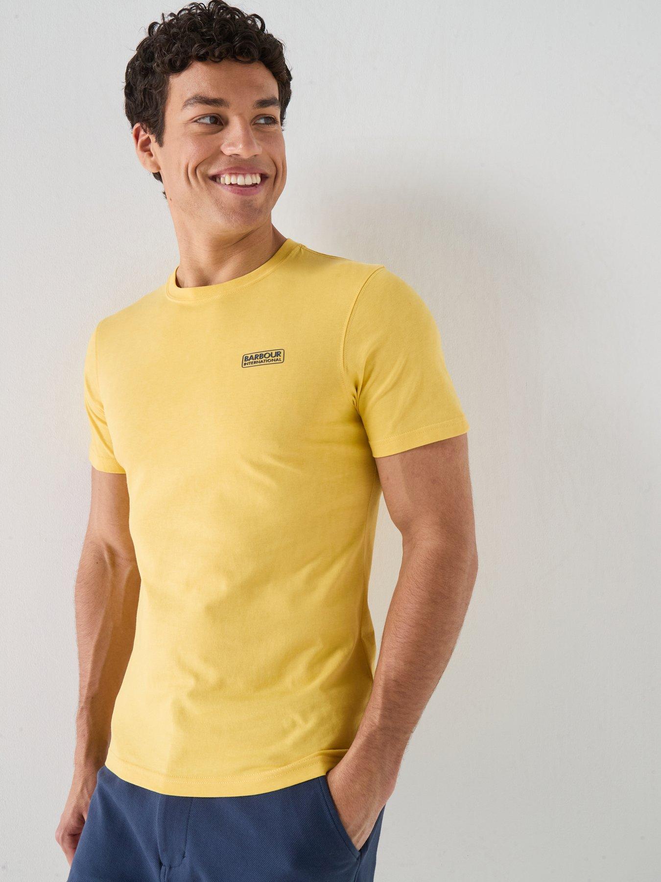 Barbour International Small Logo T-Shirt, Yellow, Size M, Men