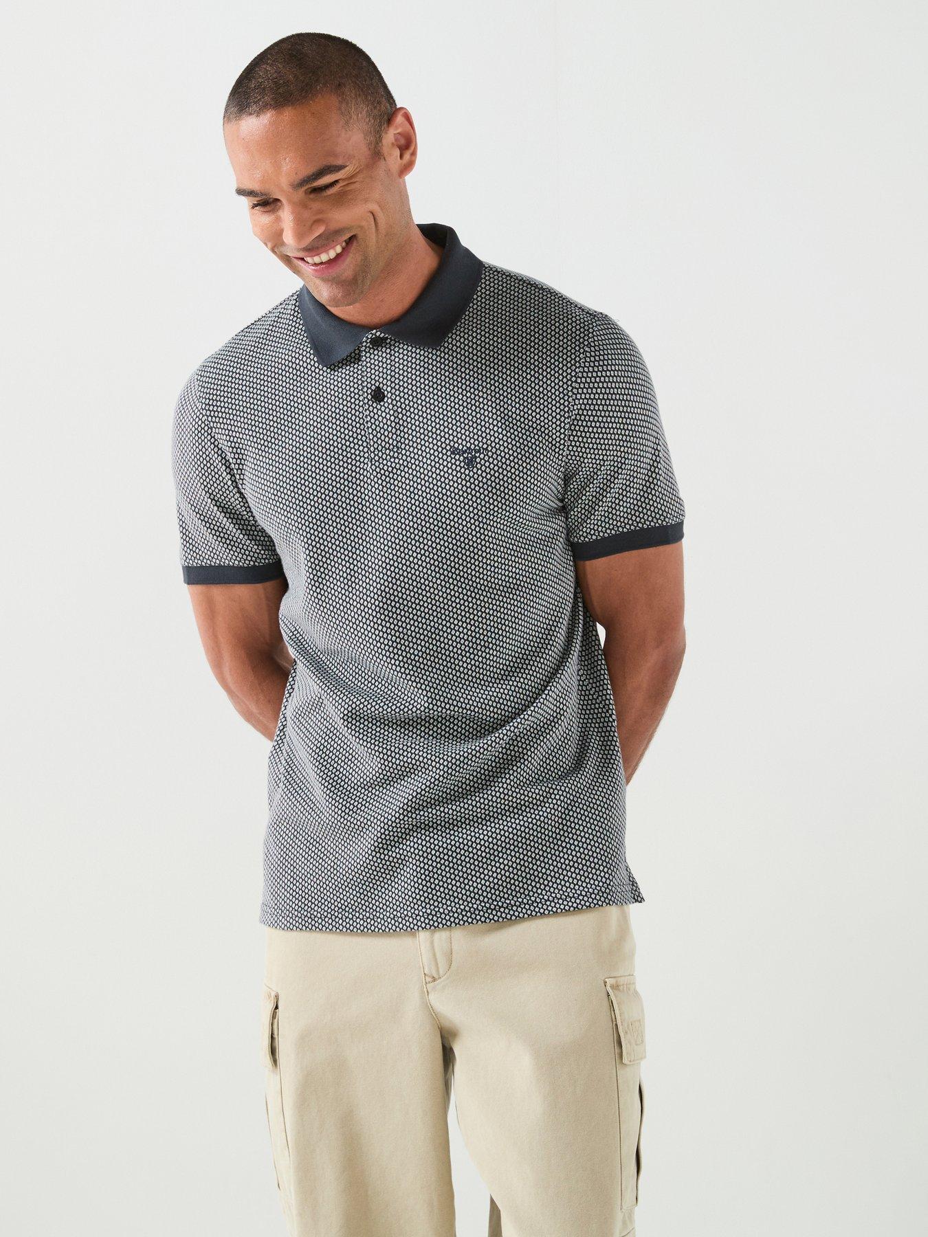 Barbour Copgrove Tailored Fit Jaquard Polo Shirt, Navy, Size 2Xl, Men
