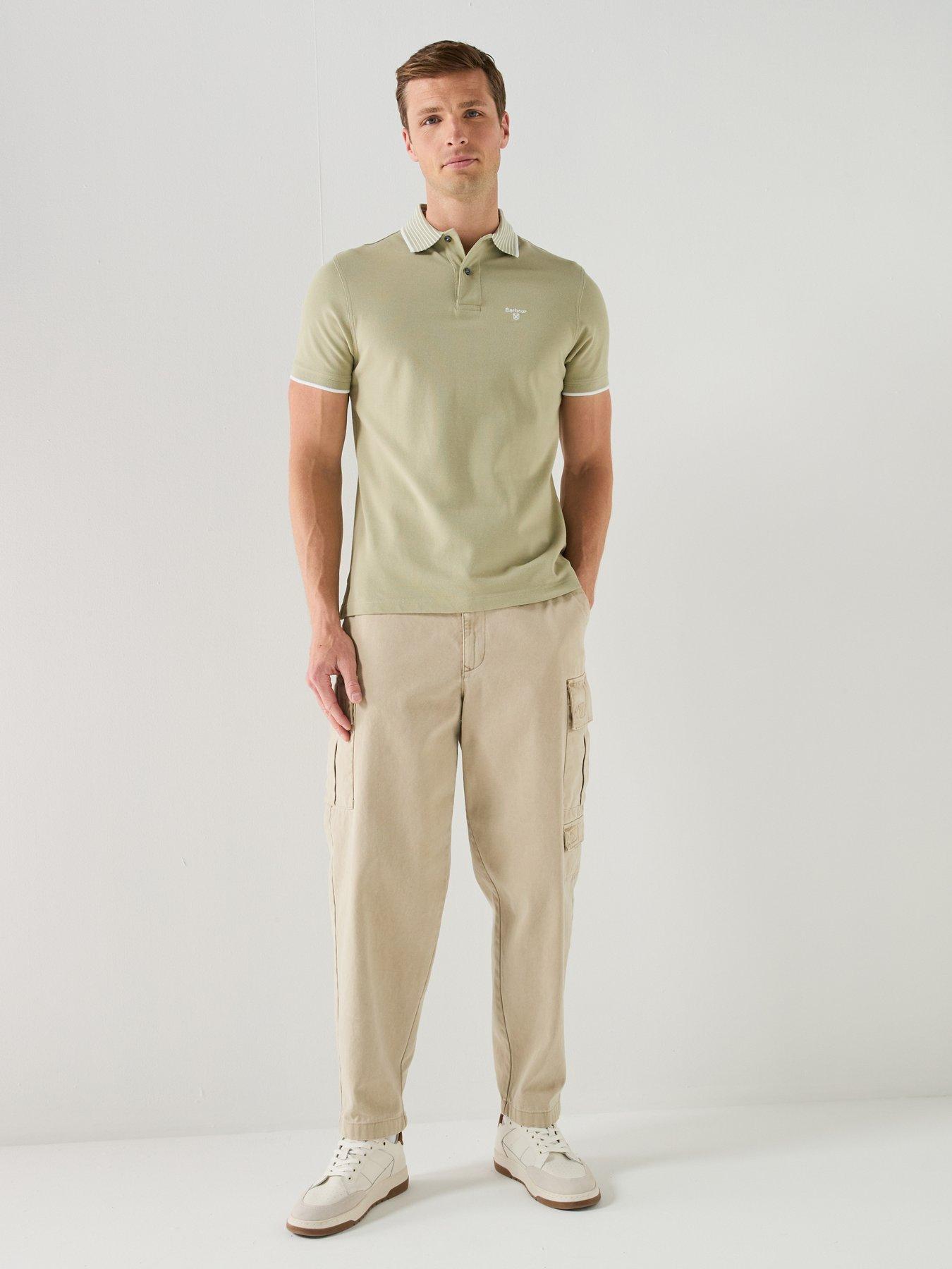 Image 3 of 6 of Barbour Denwick Tipped Tailored Fit Polo Shirt - Light Green