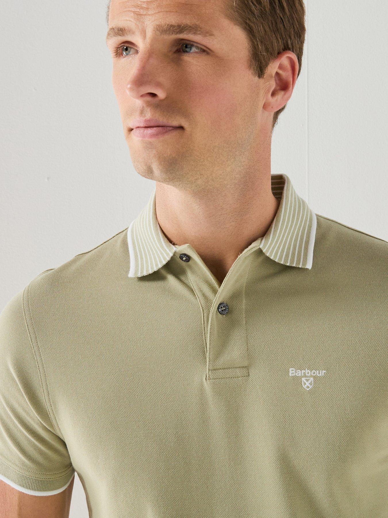 Image 5 of 6 of Barbour Denwick Tipped Tailored Fit Polo Shirt - Light Green