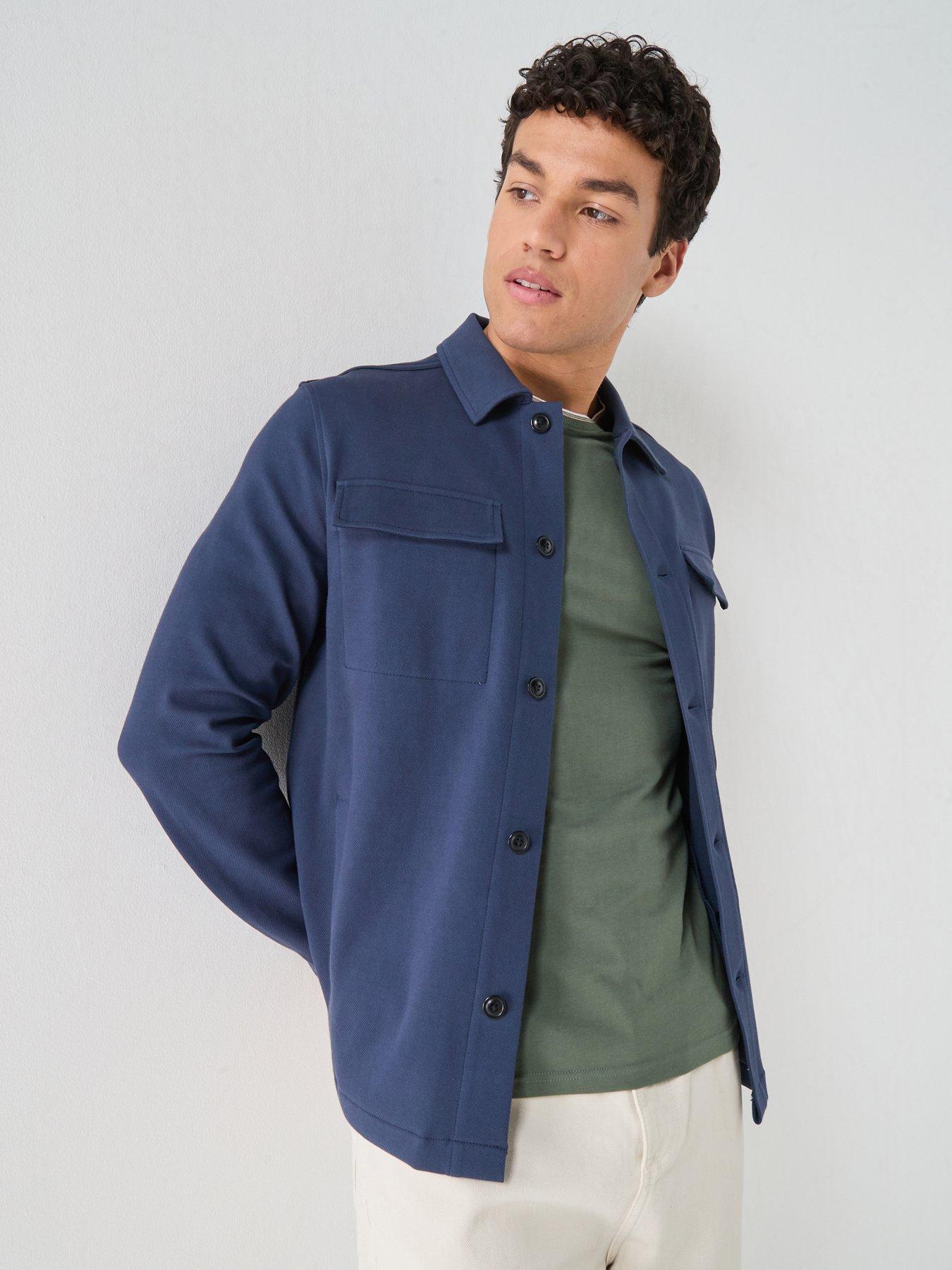 Barbour International Esh Twill Overshirt, Navy, Size L, Men