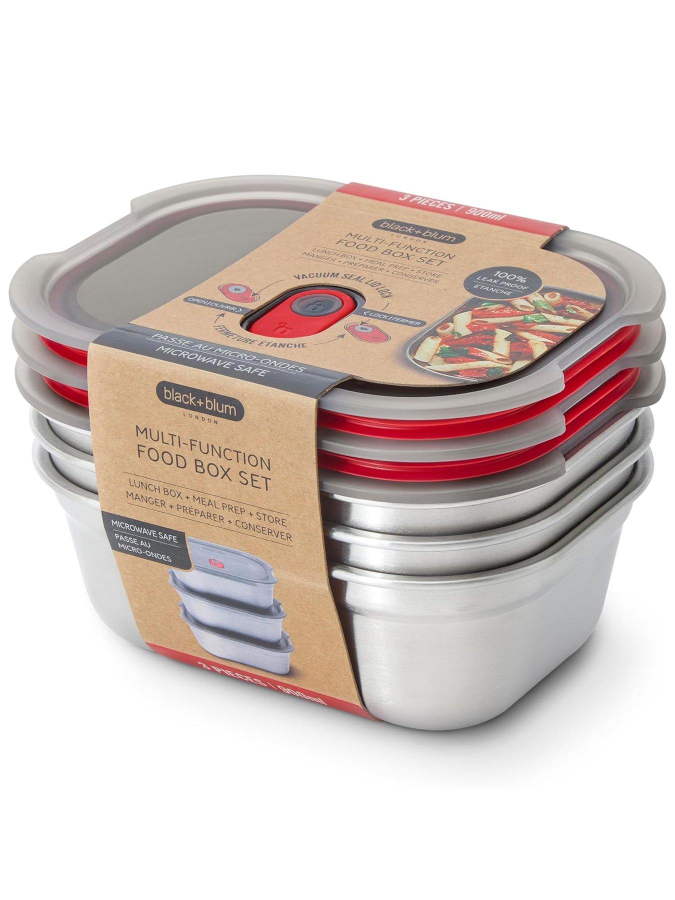 Image 1 of 3 of Black+Blum Microwavable Steel Multifunction Meal Prep Box Set Medium