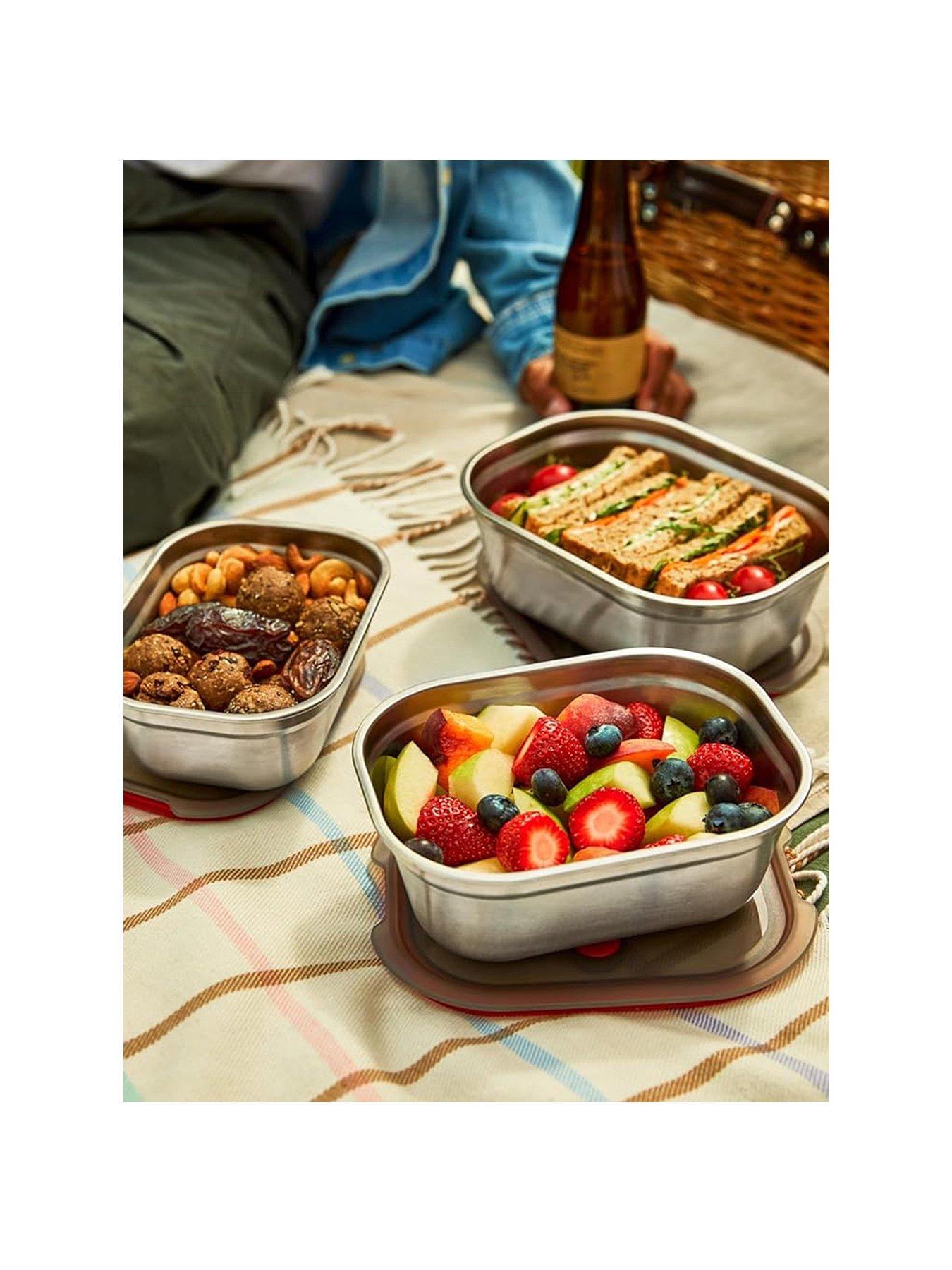 Image 2 of 4 of Black+Blum Black + Blum Microwavable Steel Multifunction Meal Prep Box Set - Grey