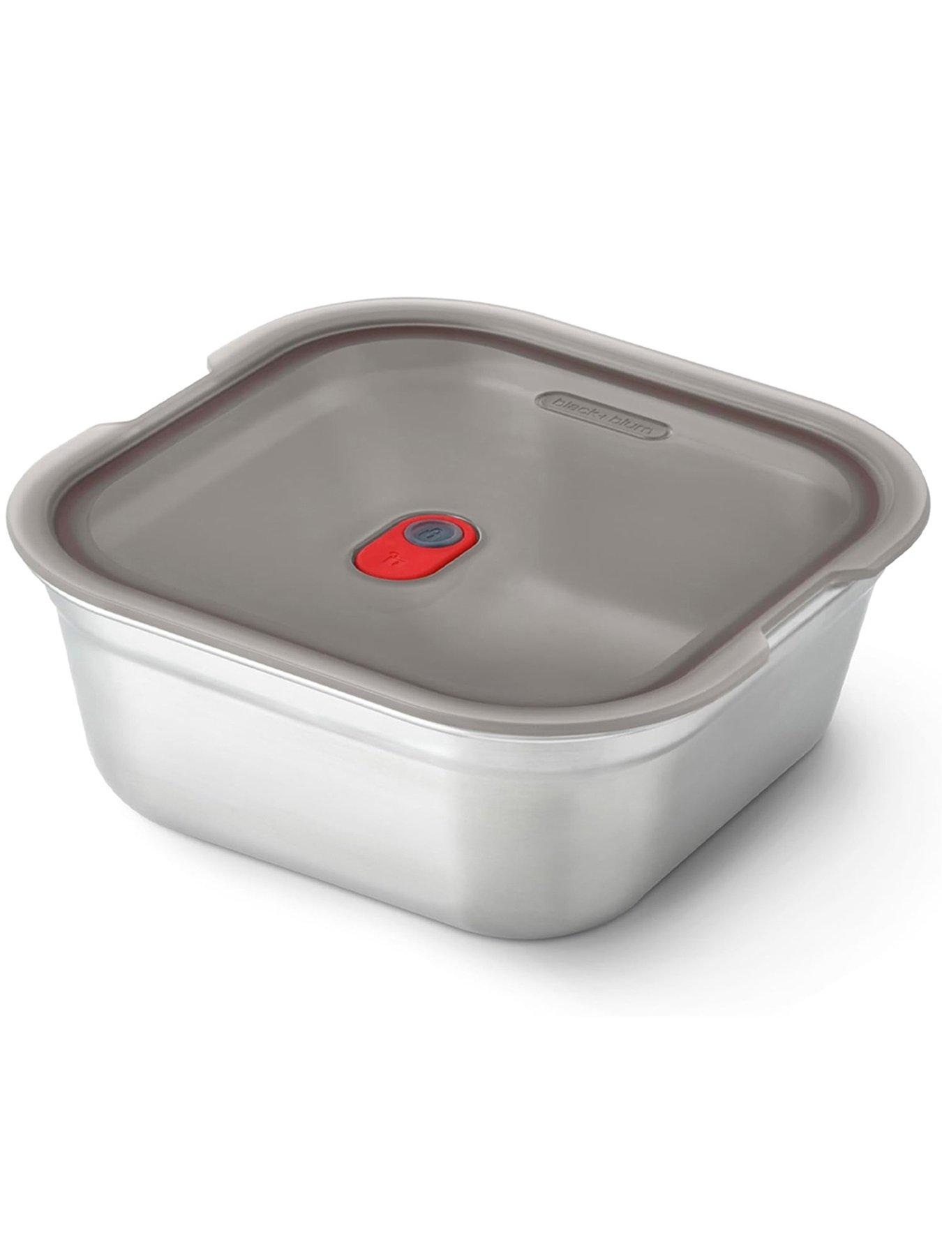 Black+Blum Microwavable Steel Multifunction Meal Prep Square Box Large - Grey
