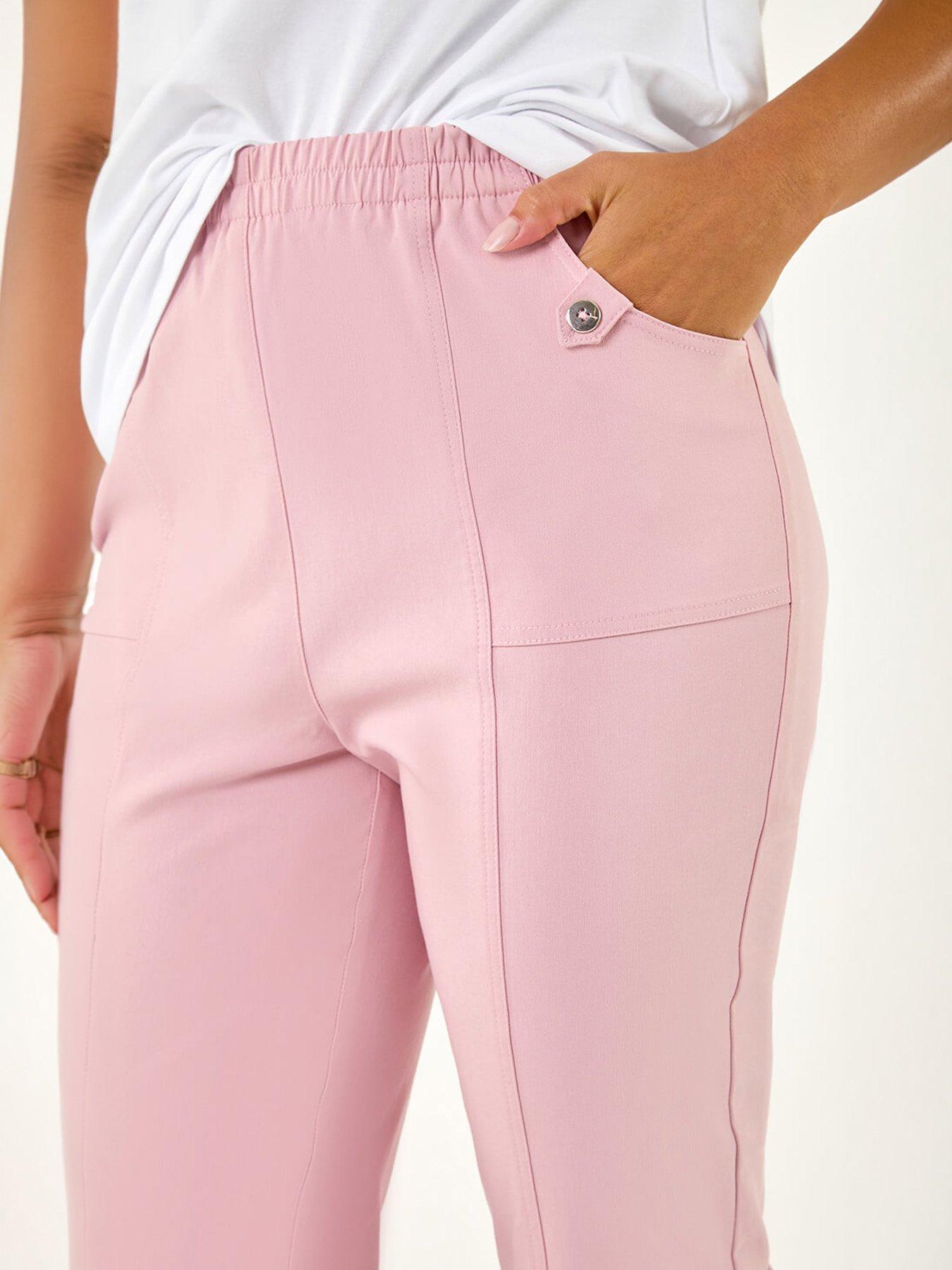 Image 2 of 5 of Roman Contrast Detail Cropped Stretch Trouser
