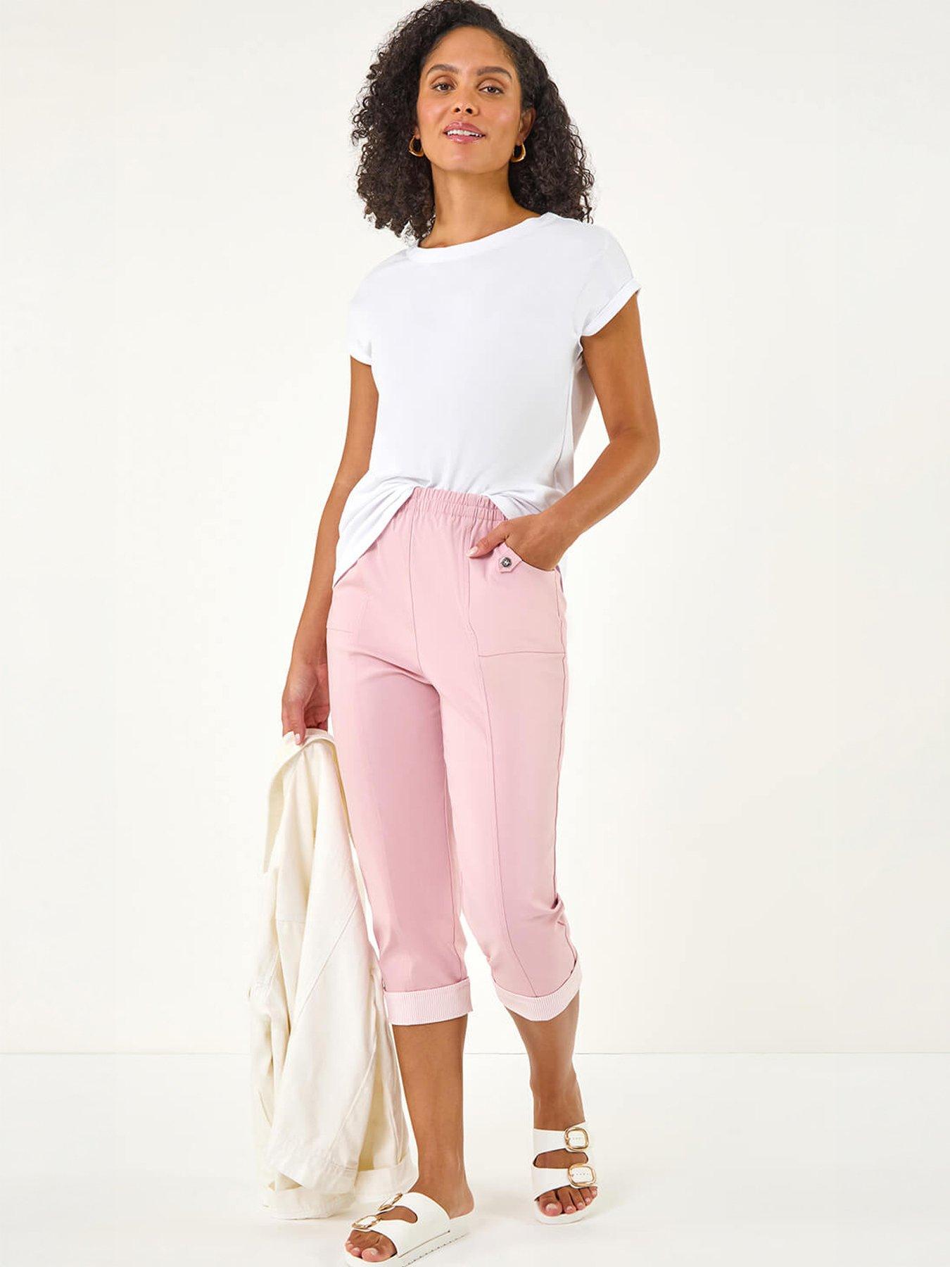 Image 5 of 5 of Roman Contrast Detail Cropped Stretch Trouser