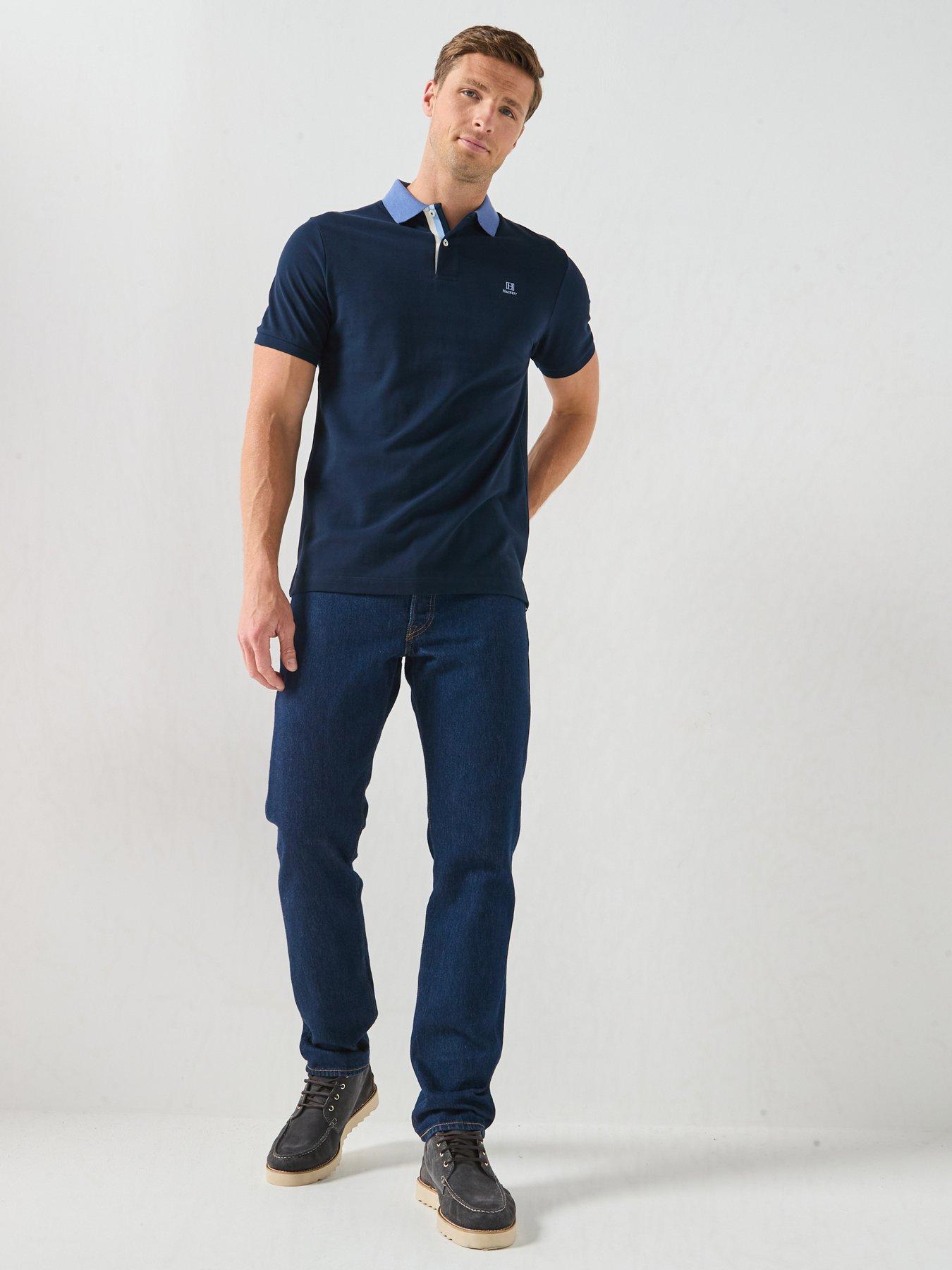 Image 3 of 5 of Hackett Heritage Tape Collar Polo Shirt - Navy